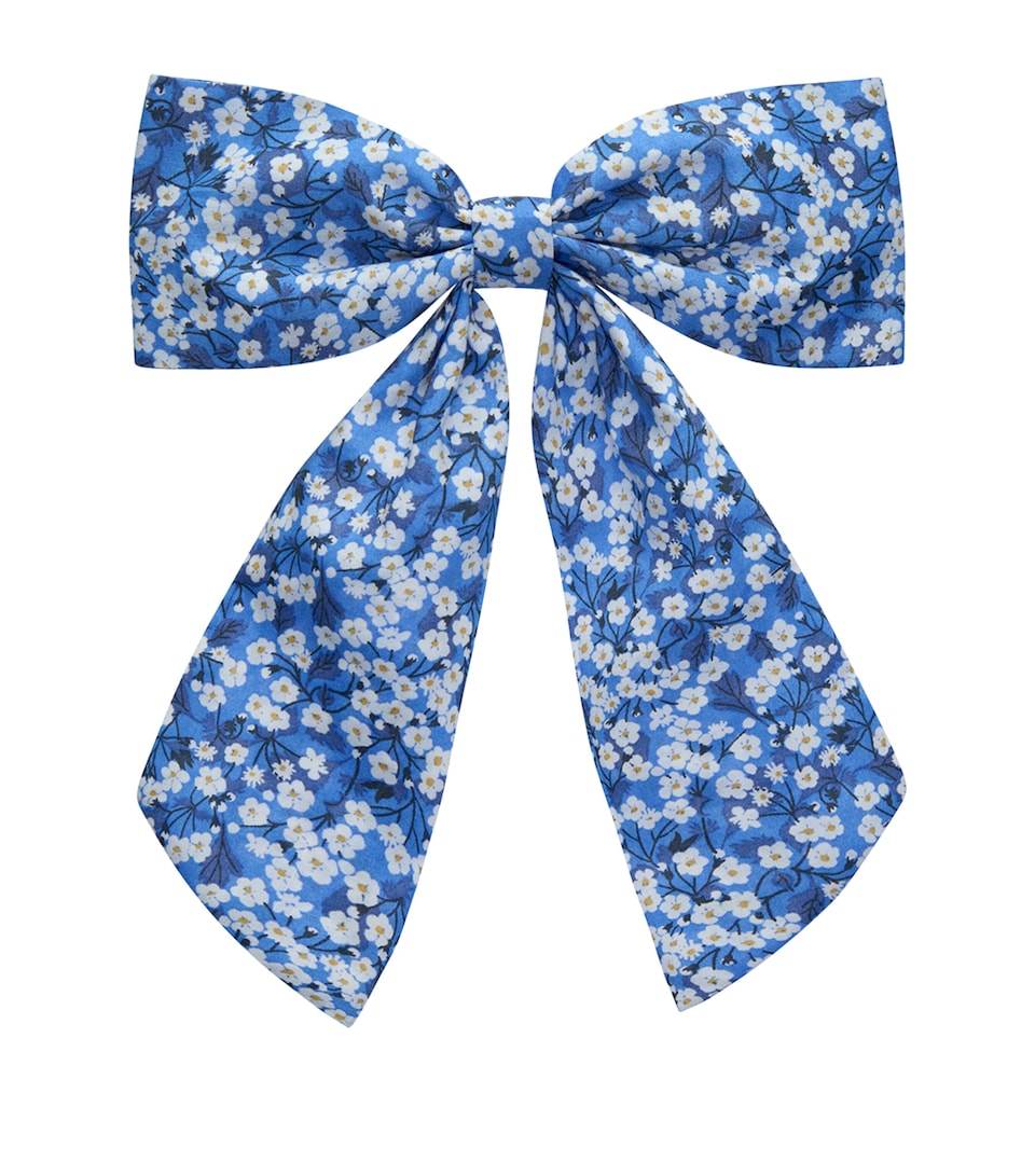 Trotters Cotton Floral Bow Hair Clip Blue