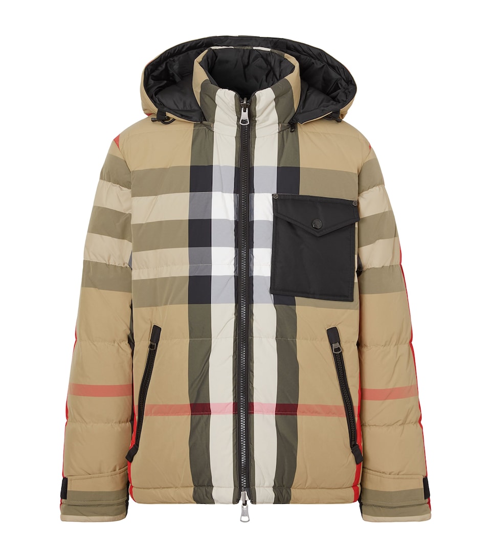 Burberry Mens Reversible Check Puffer Jacket A Beige/black Down