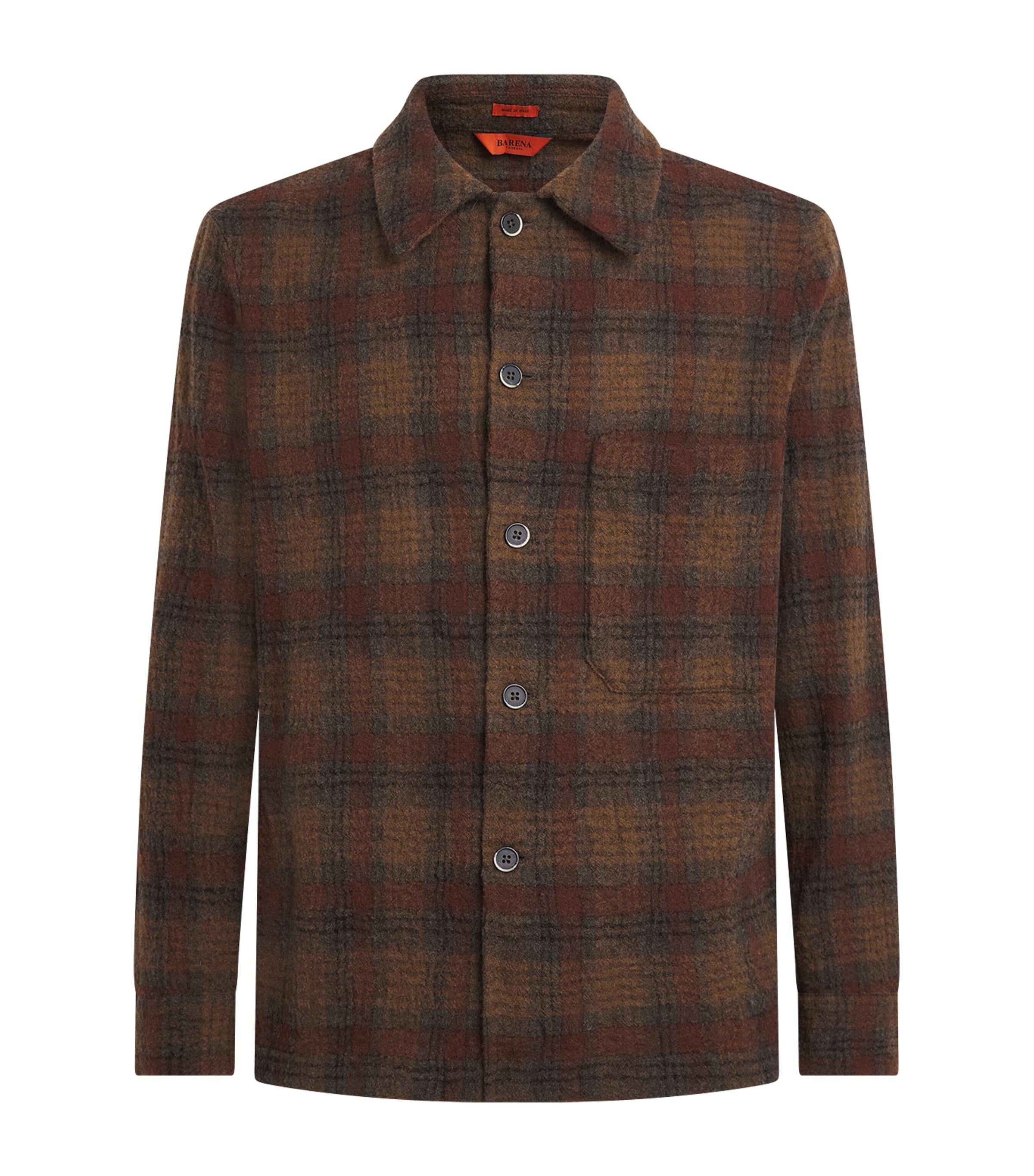 Barena Mens Wool Check Cedrone Overshirt Uni Unico