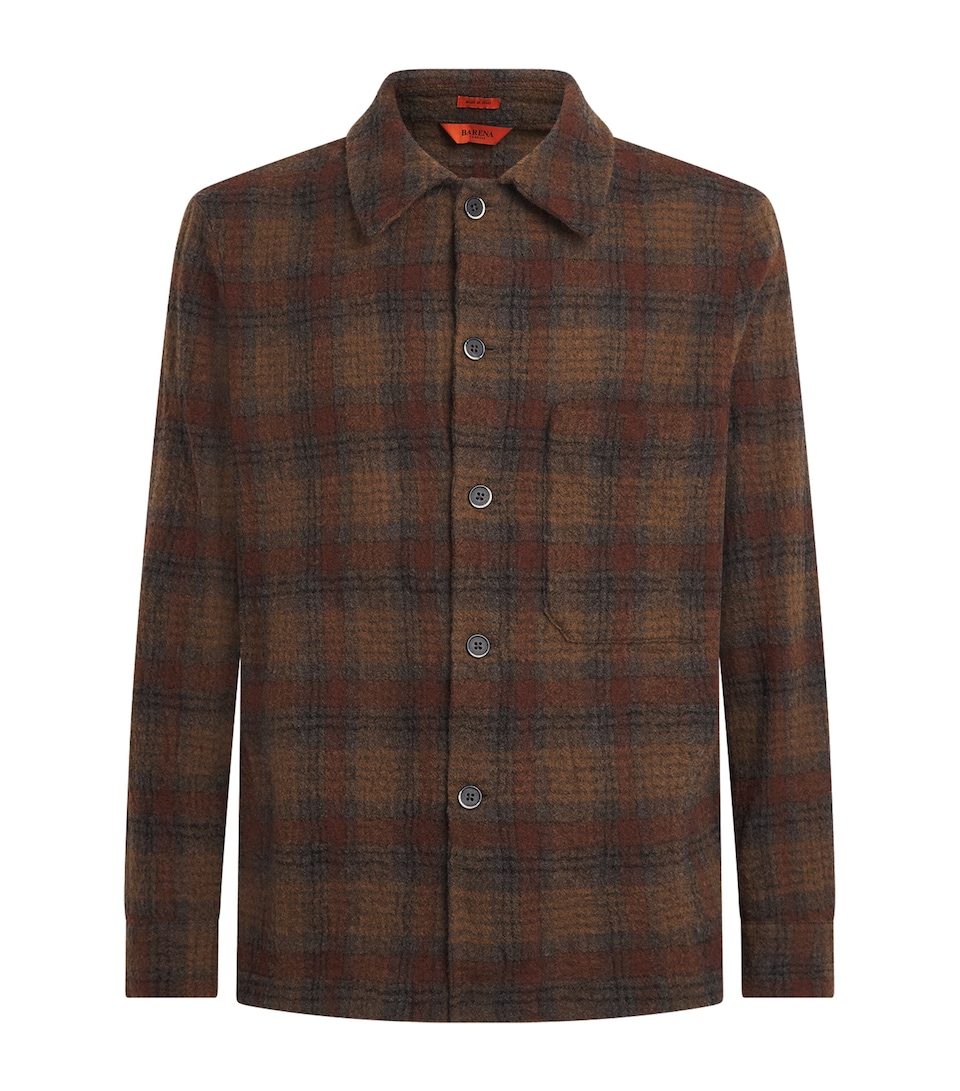 Barena Mens Wool Check Cedrone Overshirt Uni Unico