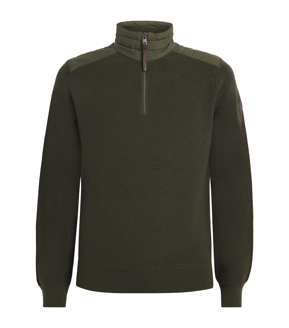 Wool Hybrid Quarter-Zip Sweater