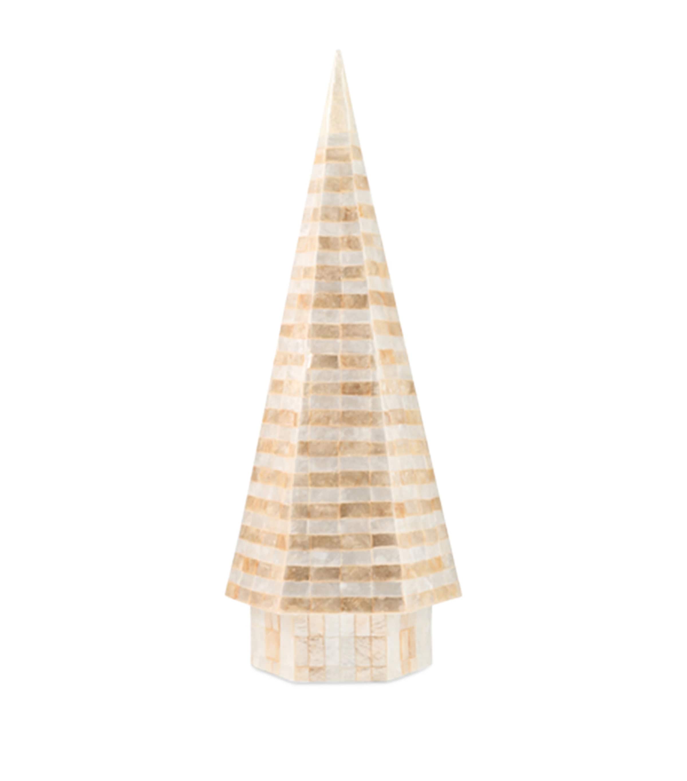 MacKenzie-Childs Medium Capiz Mocha Tree Ornament Beige