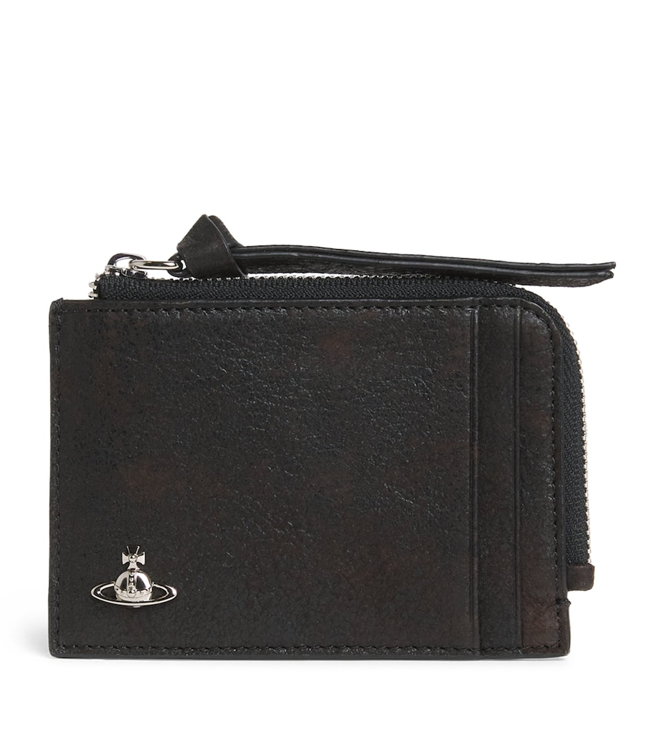 Leather Zipped Logo Card Holder