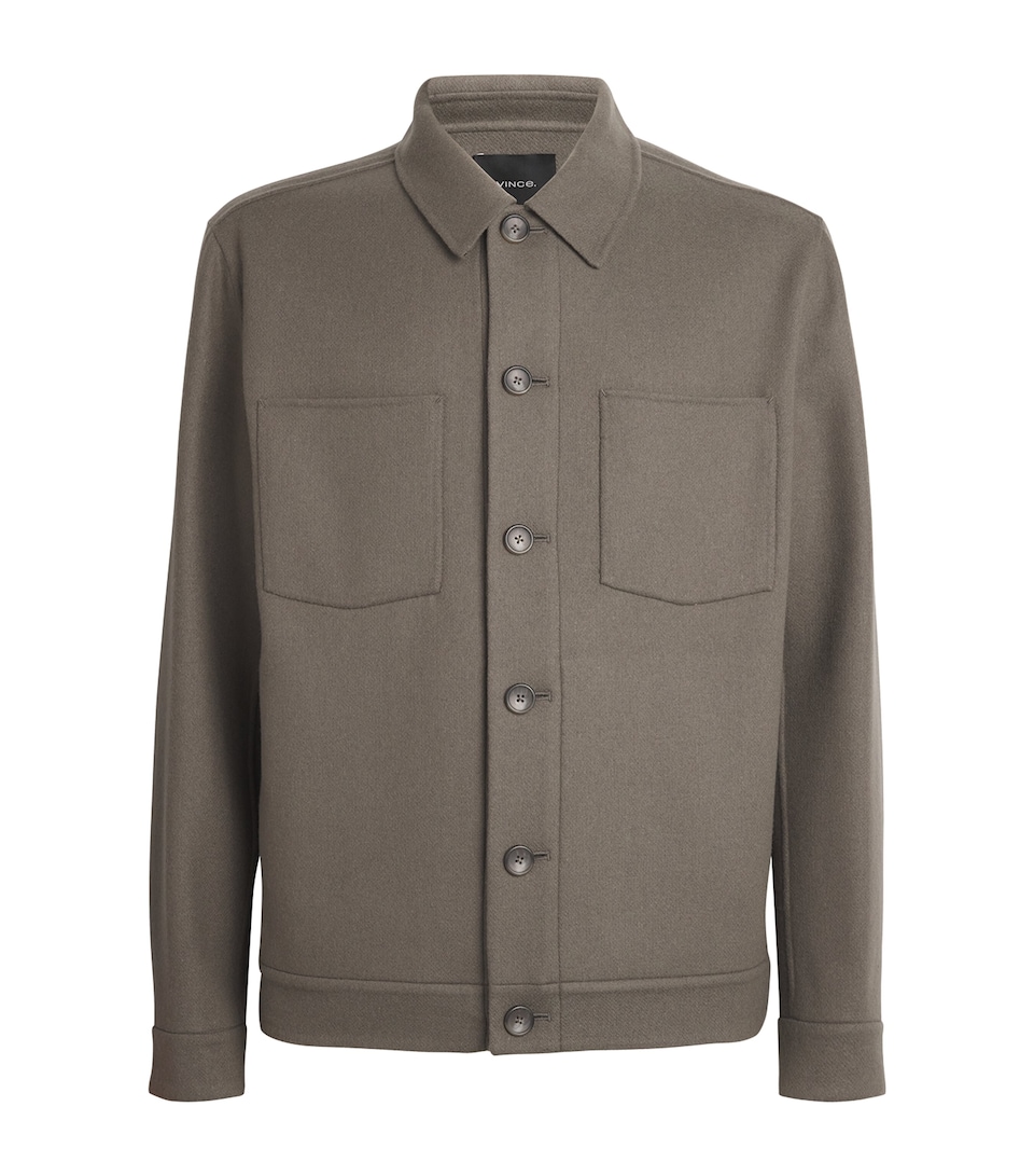 Wool-Blend Patch Pocket Overshirt