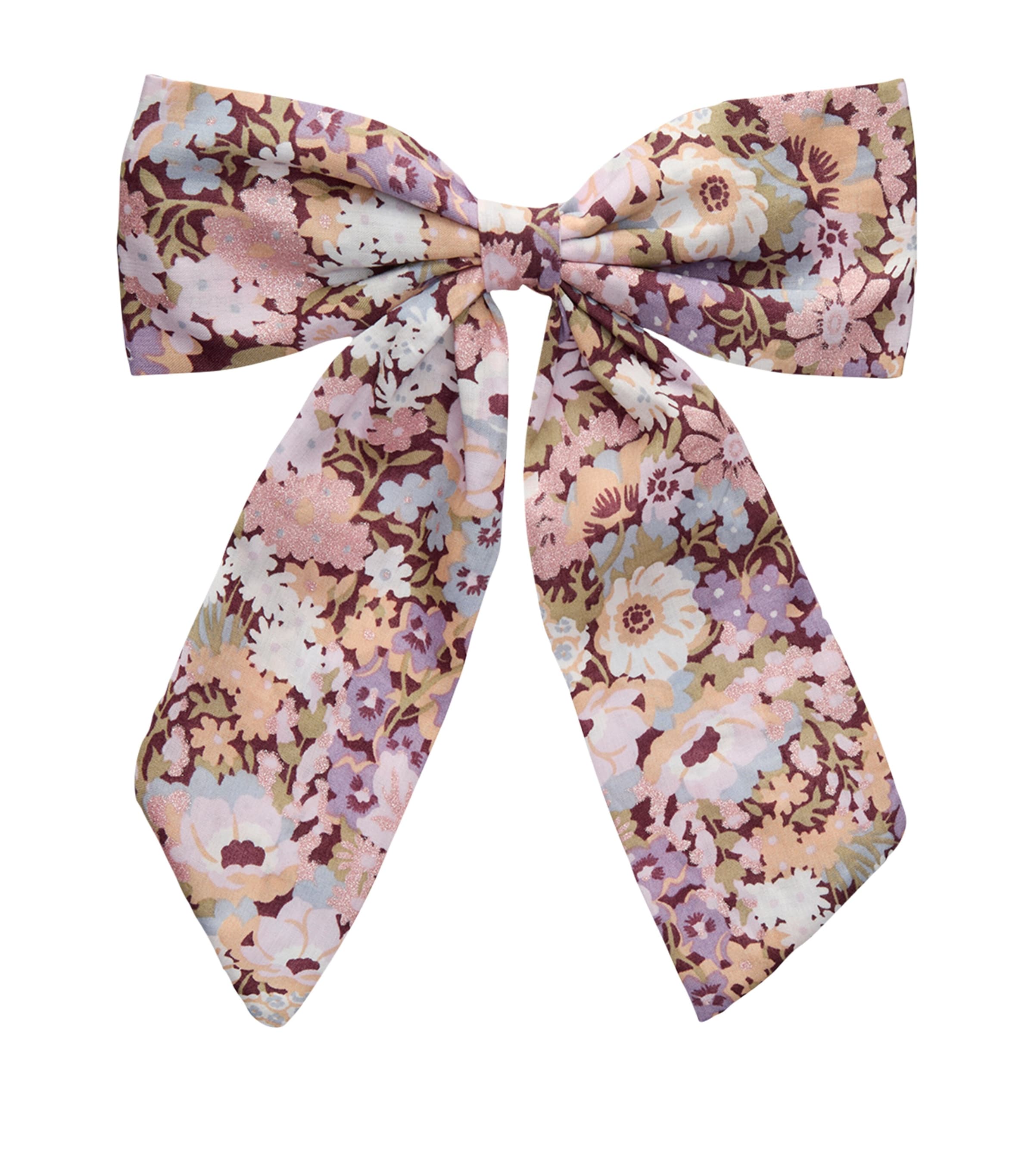 Trotters Cotton Floral Bow Hair Clip Pink