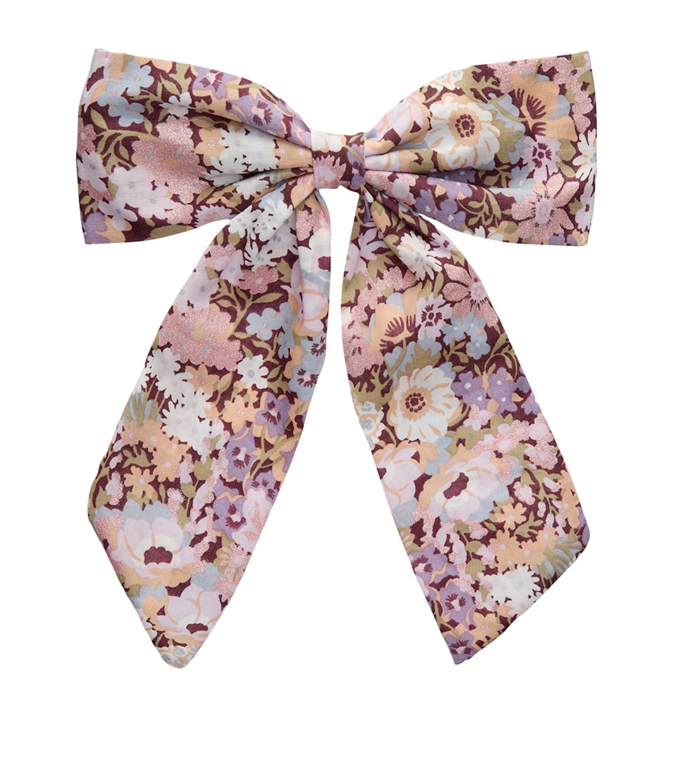 Trotters Cotton Floral Bow Hair Clip Pink