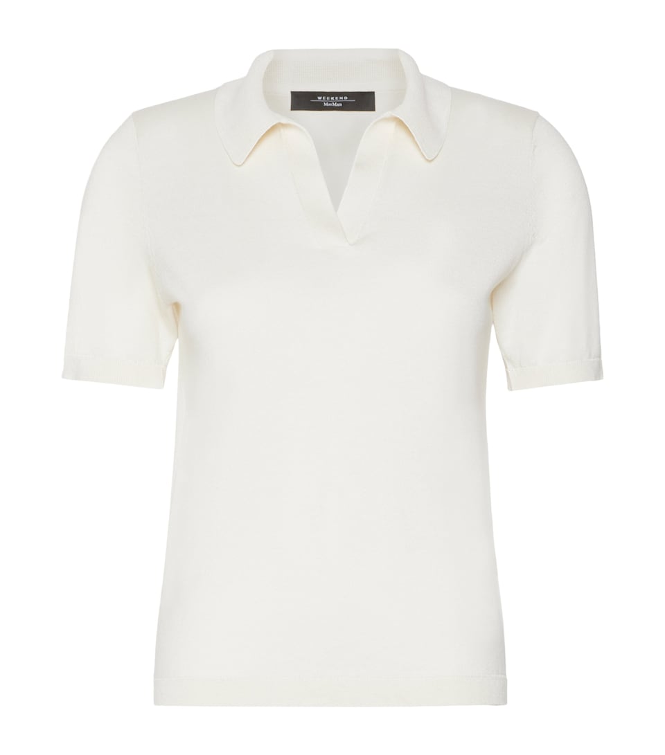 Weekend Max Mara Womens Silk-Cotton Polo Shirt Ecru