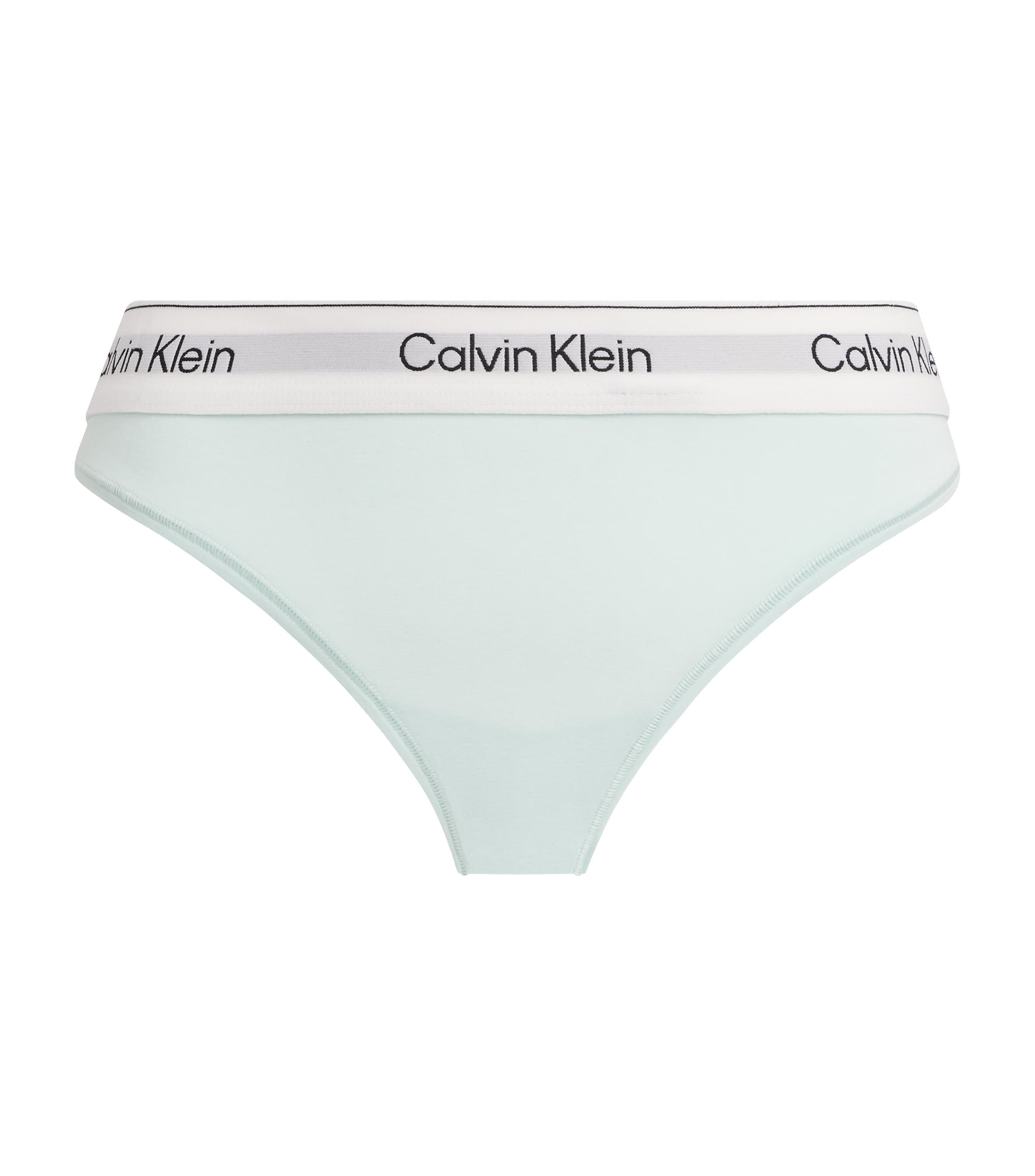 Calvin Klein Womens Cotton-Blend Icon Thong The Mint
