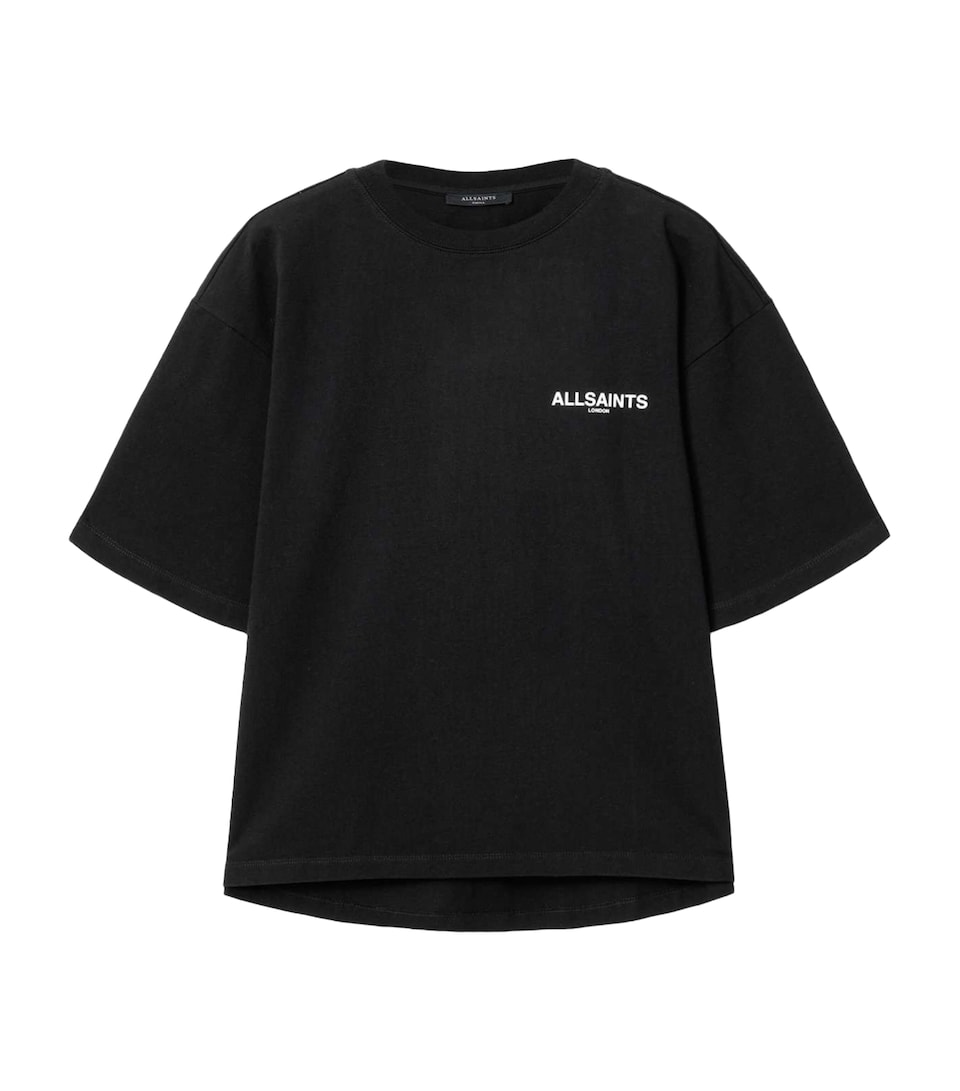 AllSaints Womens Organic Cotton Halis Amelie T-Shirt Black