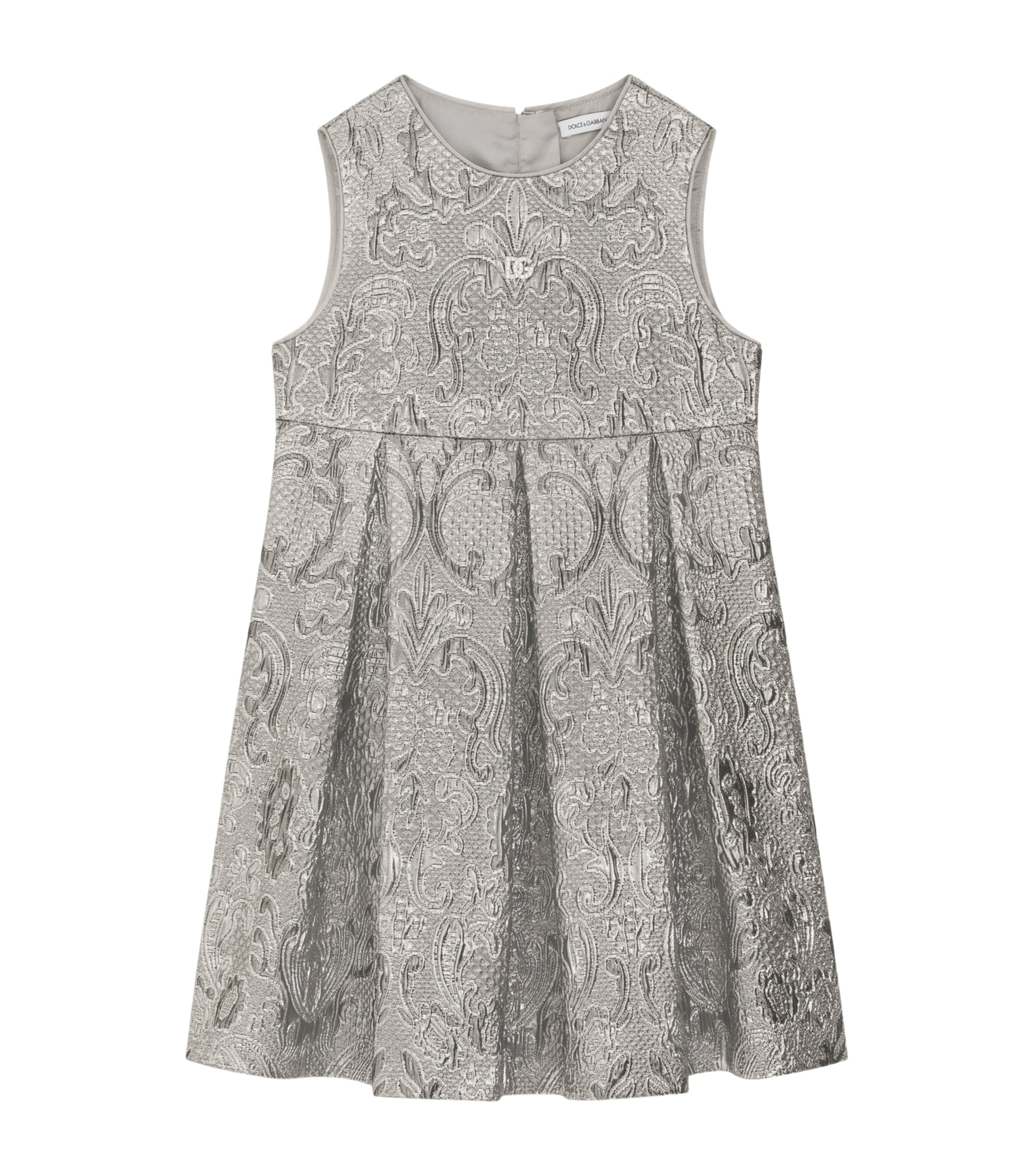 Dolce&Gabbana Kids Brocade Dress (8-12+ Years) Silver