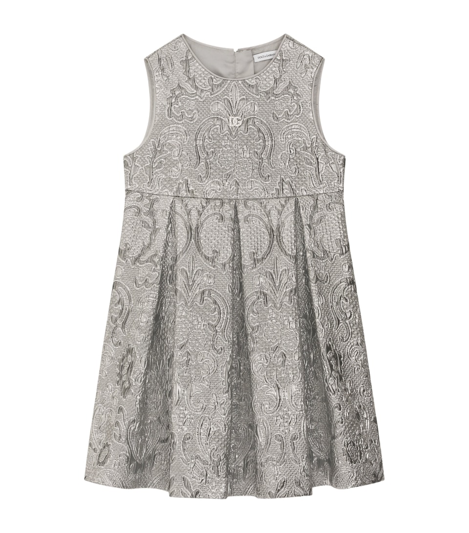 Dolce&Gabbana Kids Brocade Dress (8-12+ Years) Silver