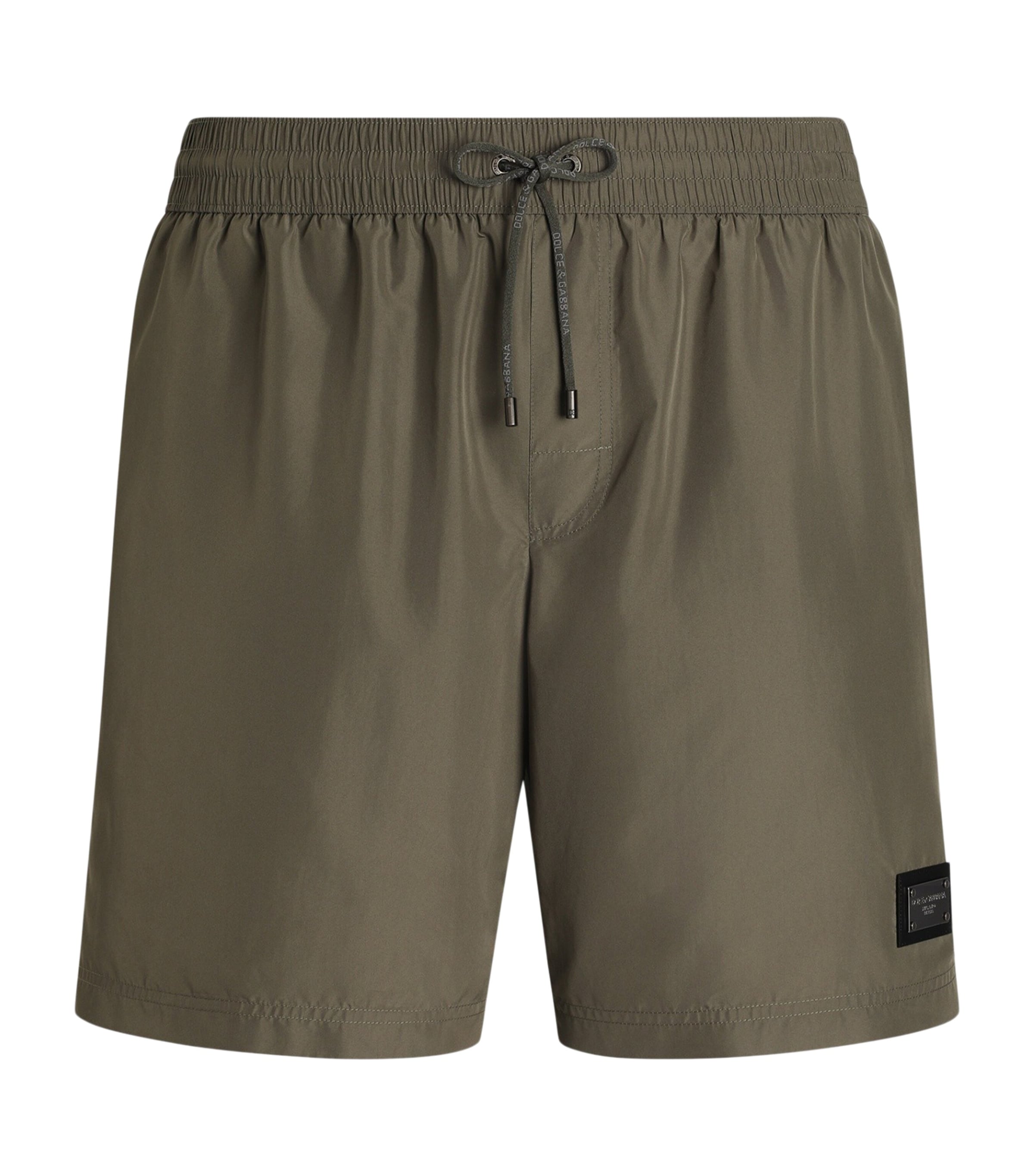 Dolce&Gabbana Mens Mid-Length Logo Swim Shorts Grey Green