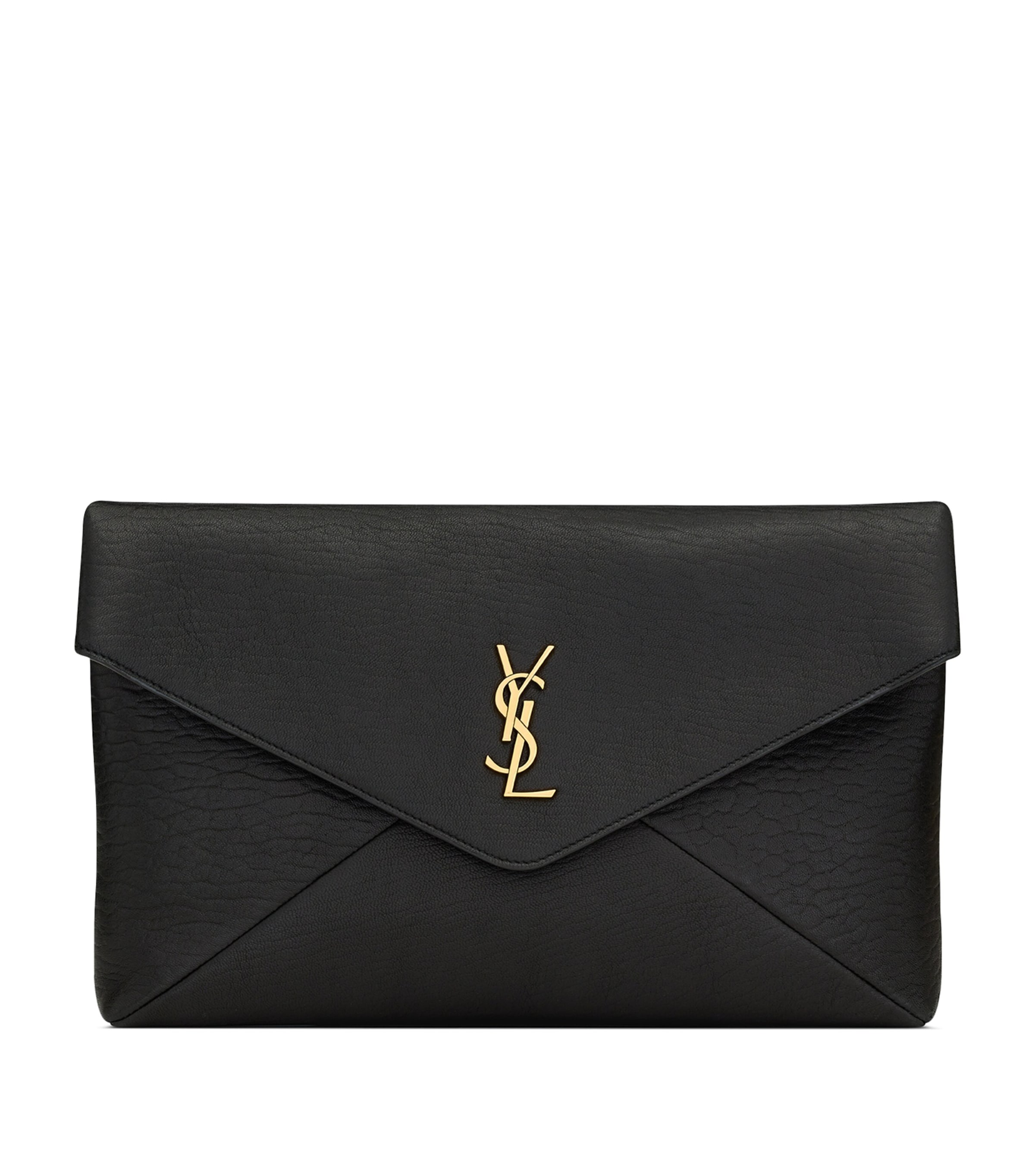 Saint Laurent Leather Cassandre Envelope Pouch