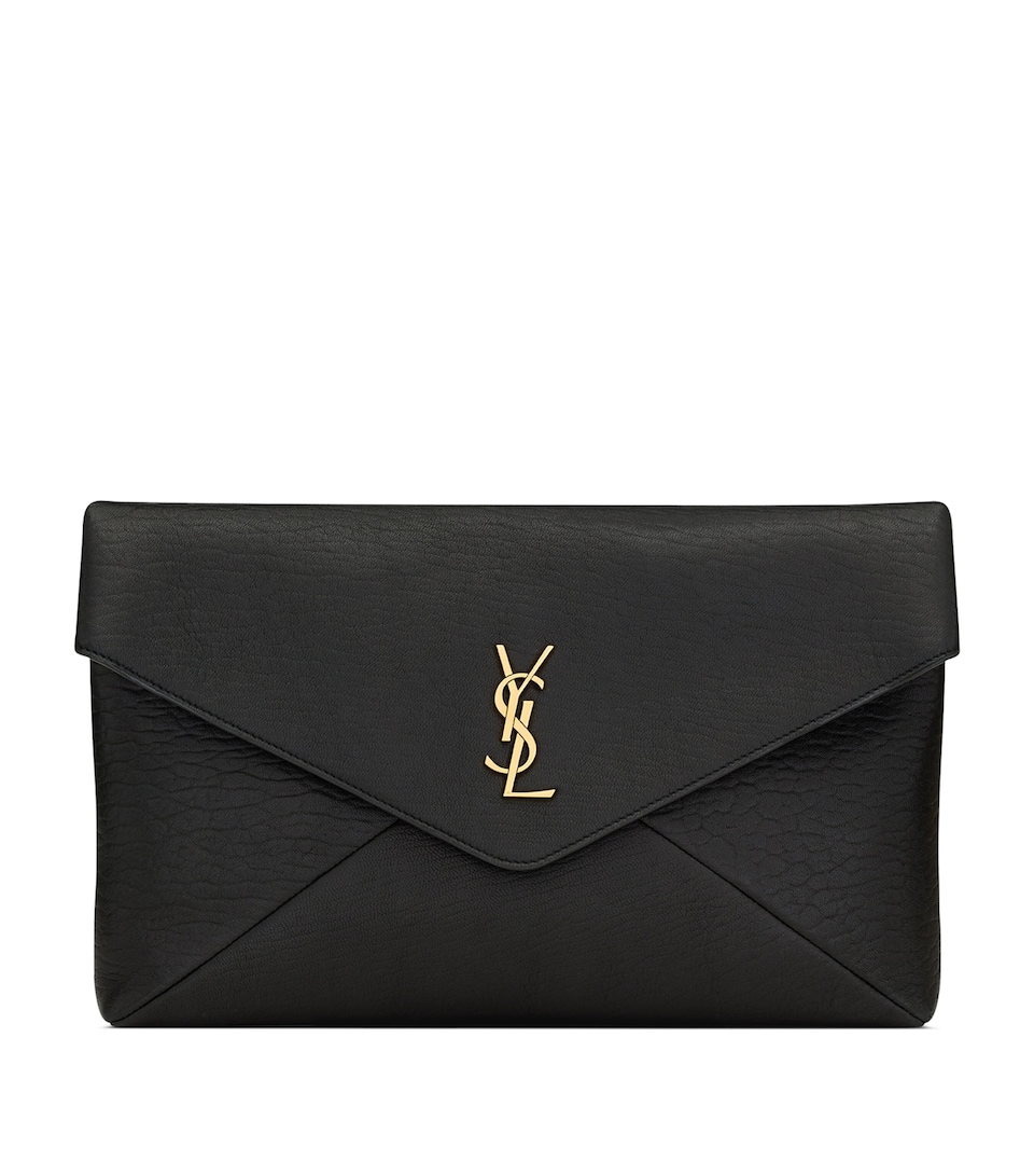 Saint Laurent Leather Cassandre Envelope Pouch