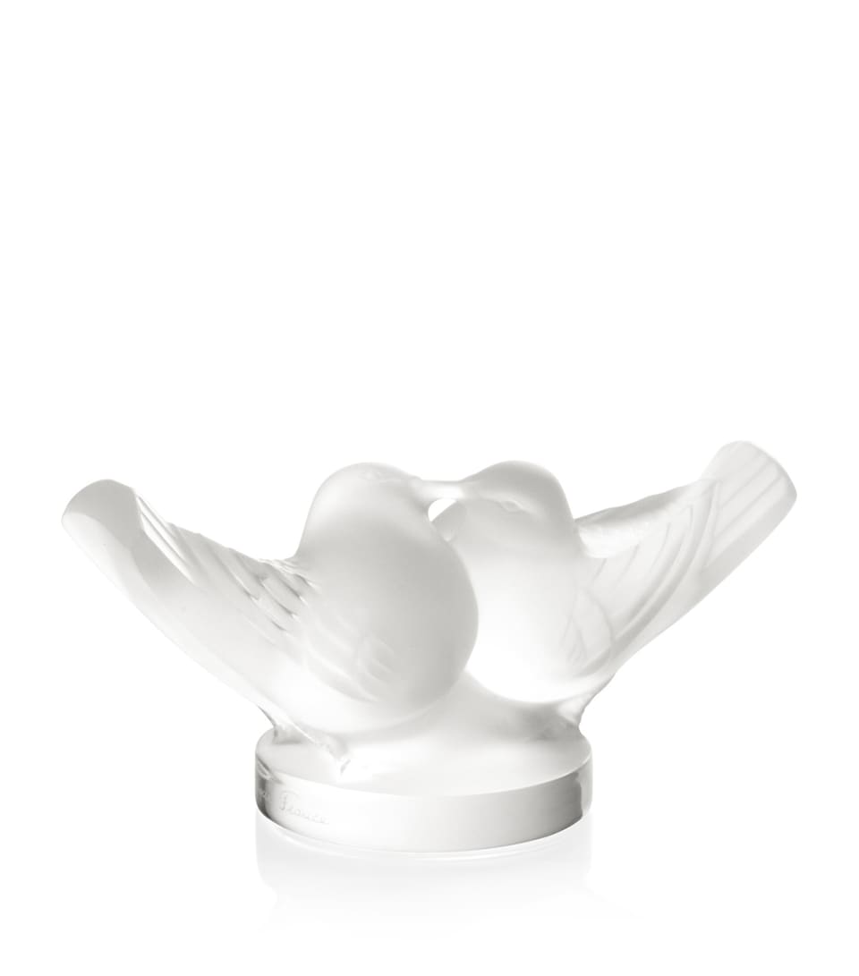 Lalique Crystal Lovebirds Sculpture (4.5cm) Incolore