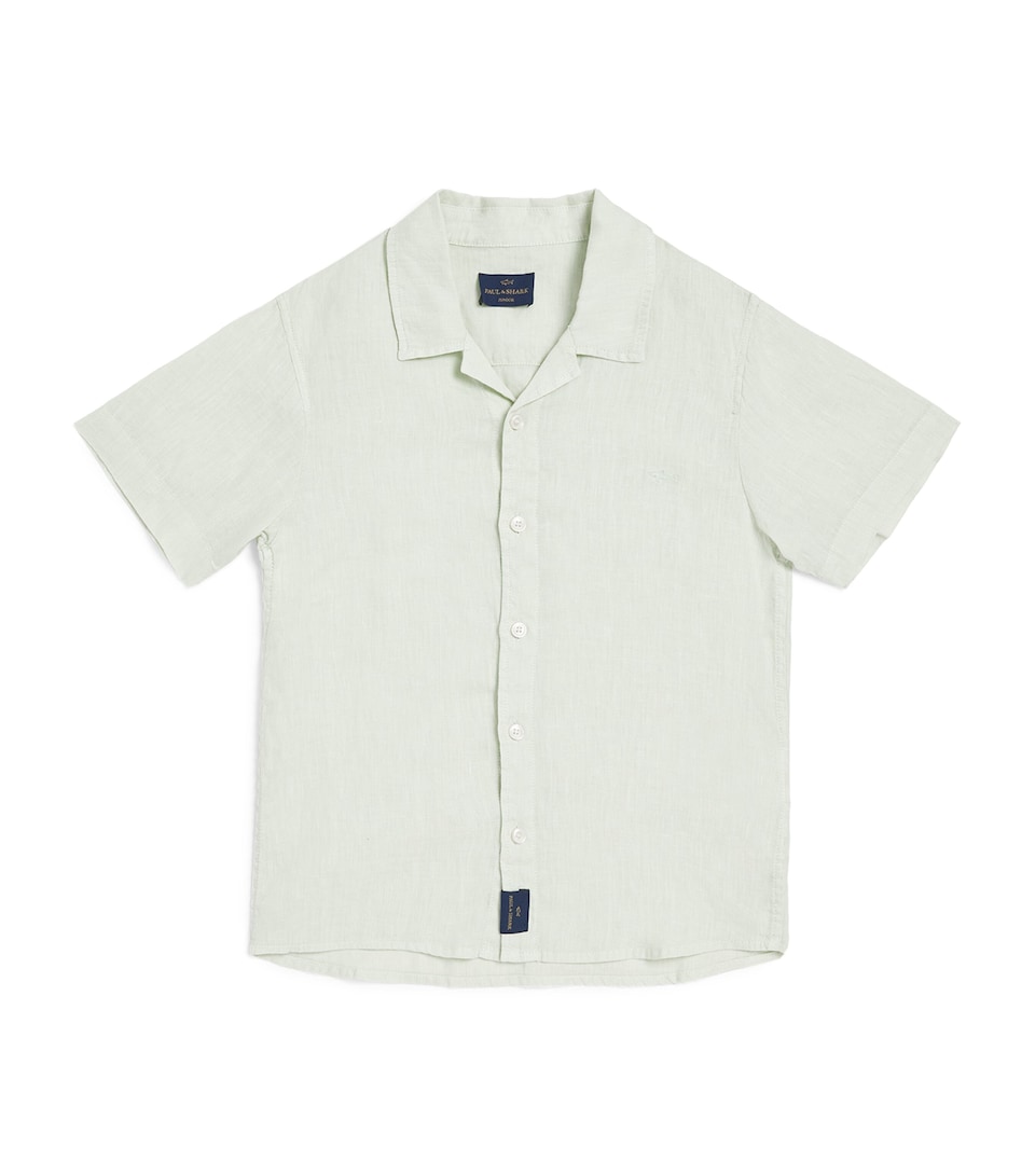 Paul & Shark Linen Logo Shirt (8-10 Years) Sea Foam Green