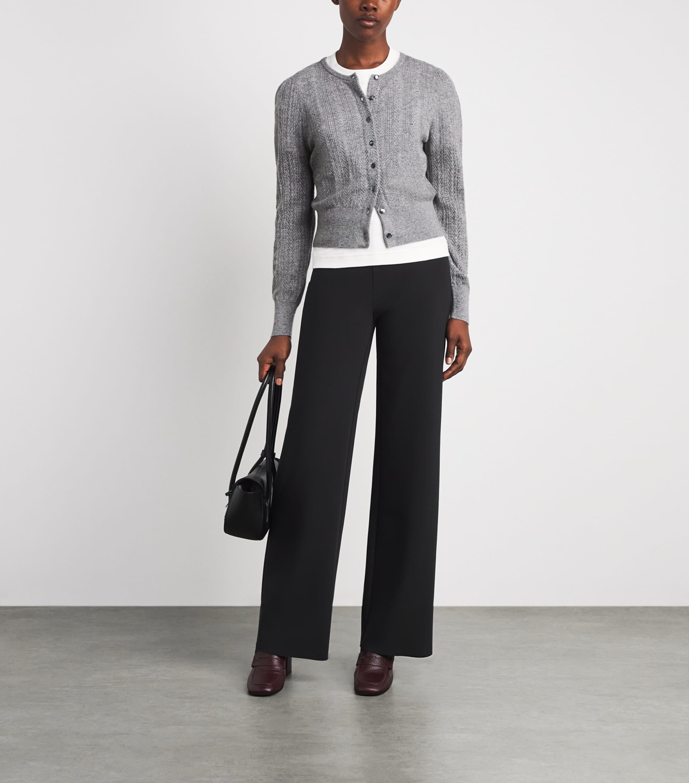 PAIGE Womens Cashmere Eudora Cardigan Light Heather Grey