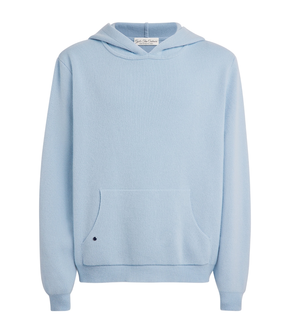 God's True Cashmere Mens Cashmere Hoodie Lapis Lazuli