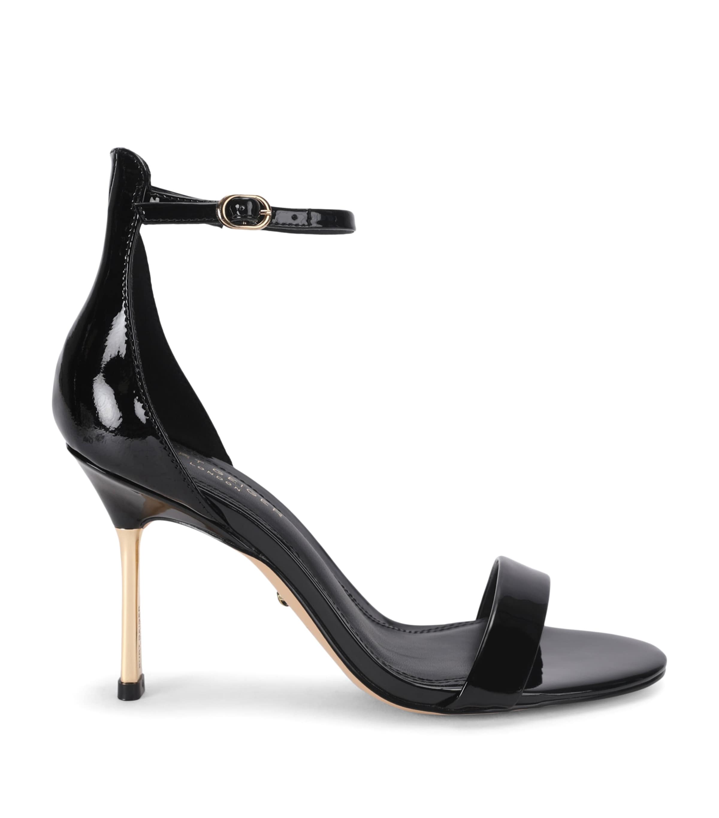 Kurt Geiger London Patent Leather Bank Sandals Black