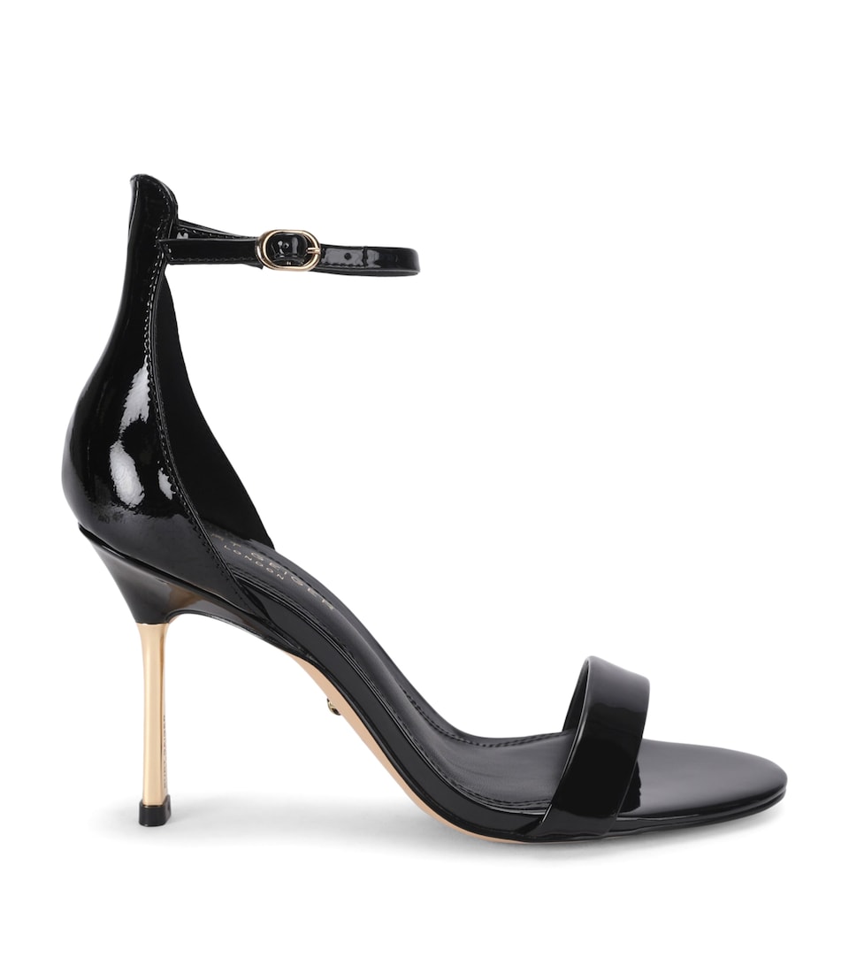 Kurt Geiger London Patent Leather Bank Sandals Black