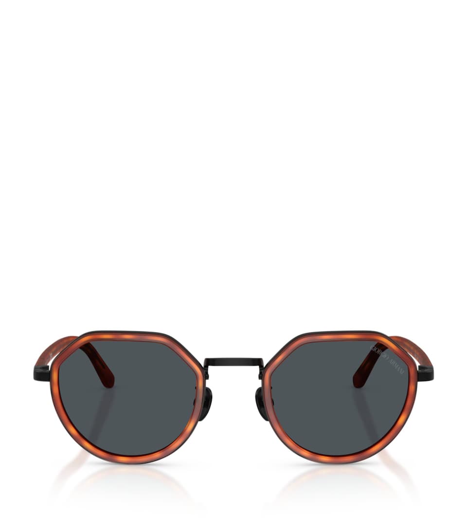 Giorgio Armani Metal Round Sunglasses Brown