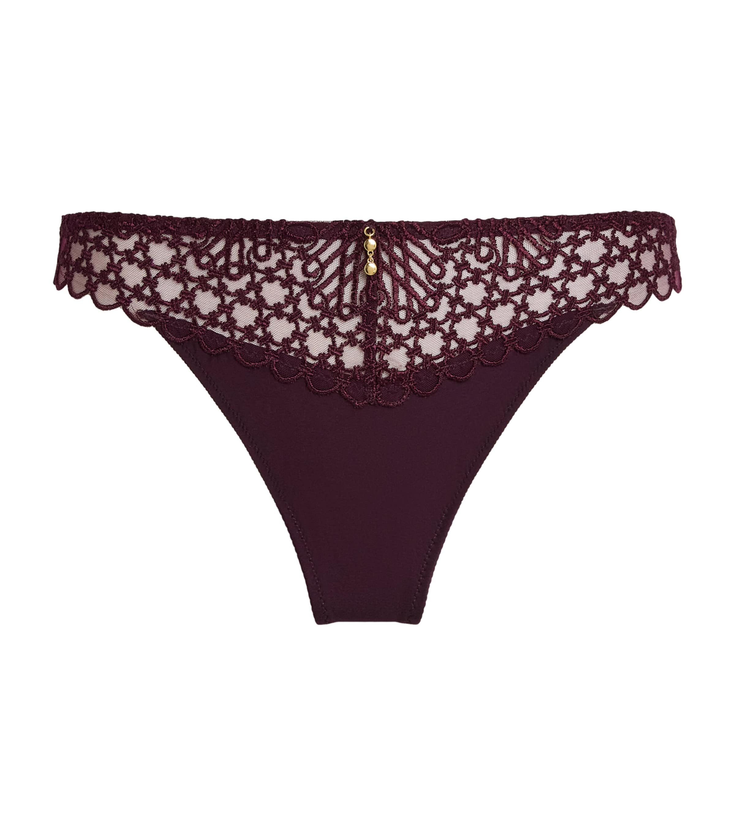Aubade Womens Eloge du Désir Tanga Deep Berry