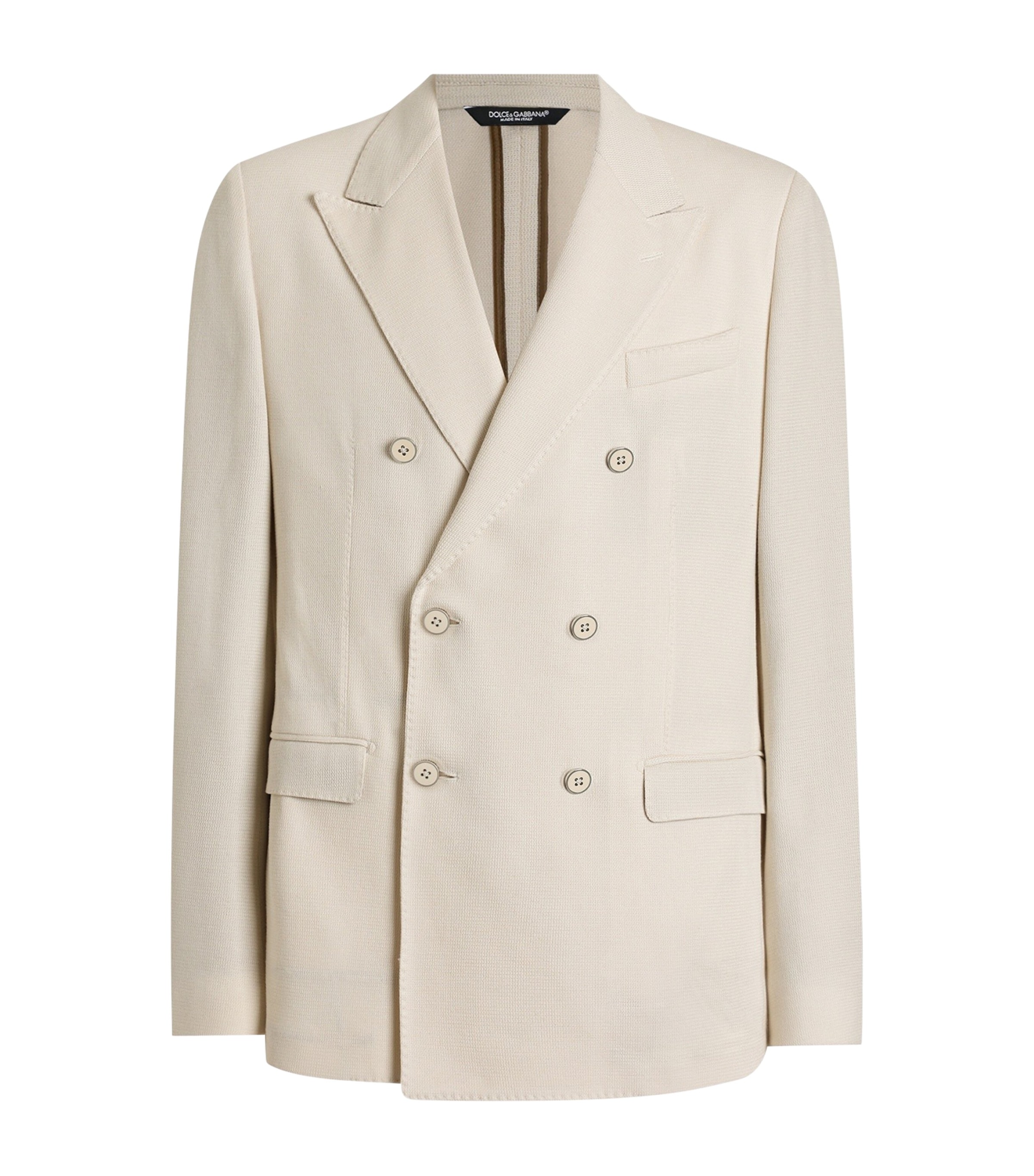 Dolce&Gabbana Mens Cotton Double-Breasted Blazer Natural W