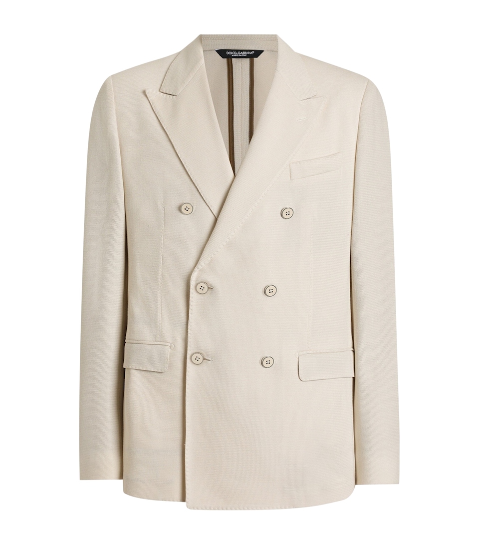 Dolce&Gabbana Mens Cotton Double-Breasted Blazer Natural W