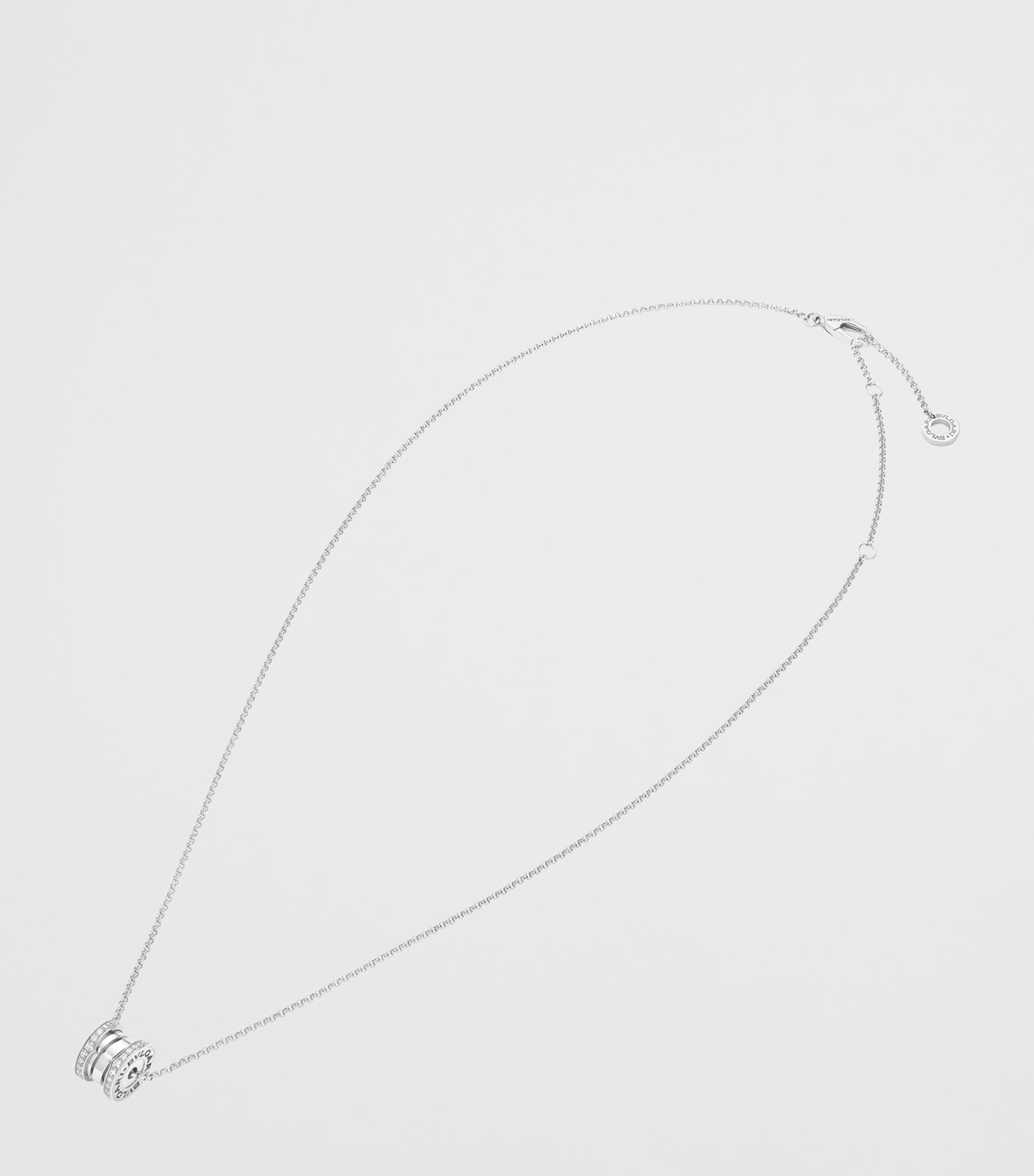 Bvlgari White Gold and Diamond B.zero1 Pendant Necklace White Gold