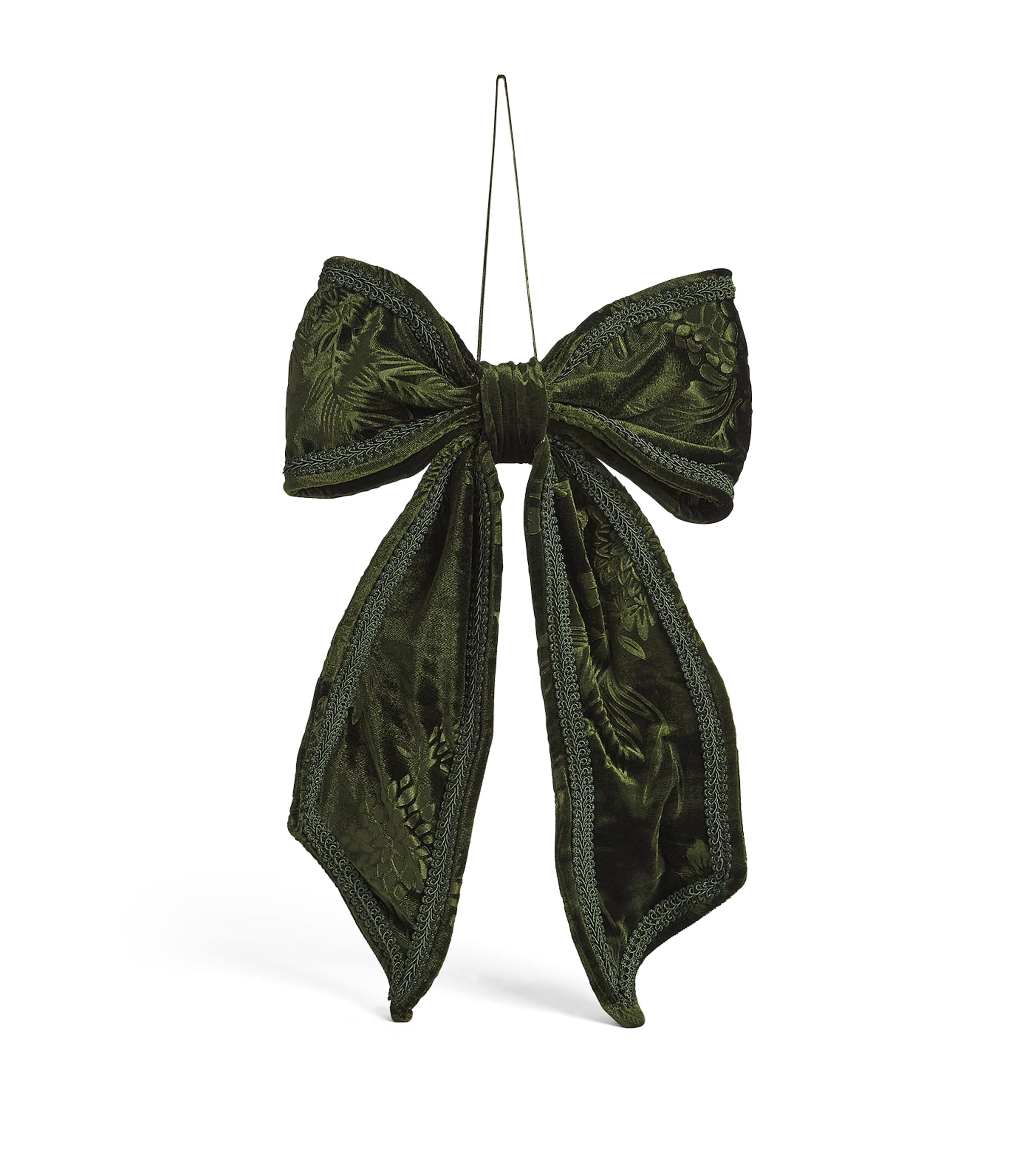 Luxury Garland Large Velvet Bow Tree Decoration Deep Green