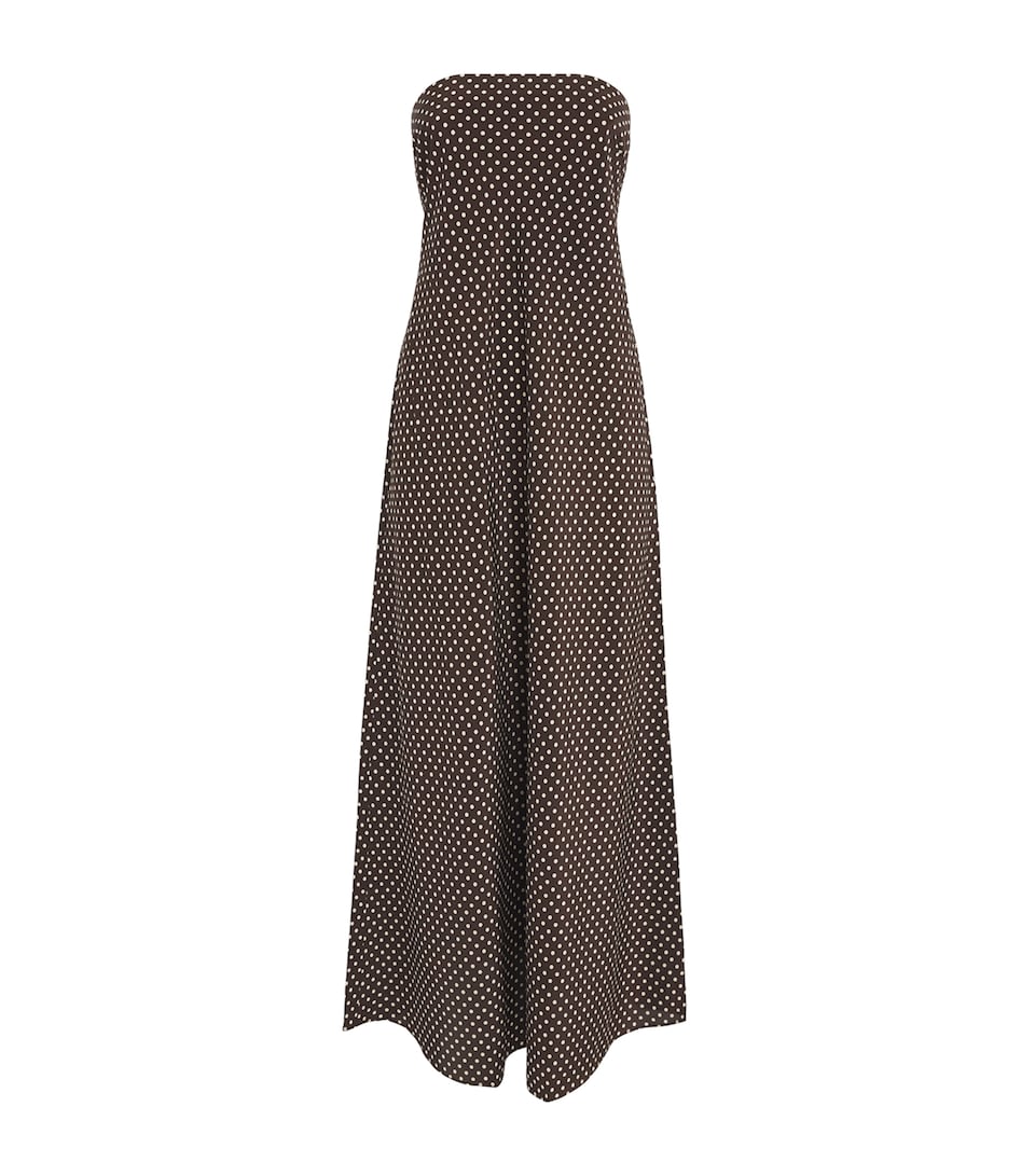 Matteau Womens Silk Polka Dot Maxi Dress Plka Dot Plk Chc