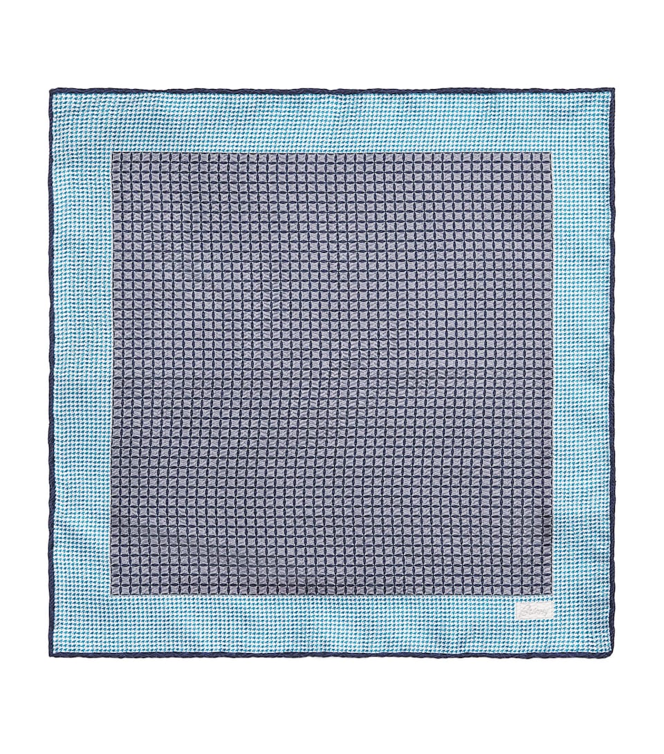 Brioni Silk Printed Pocket Square