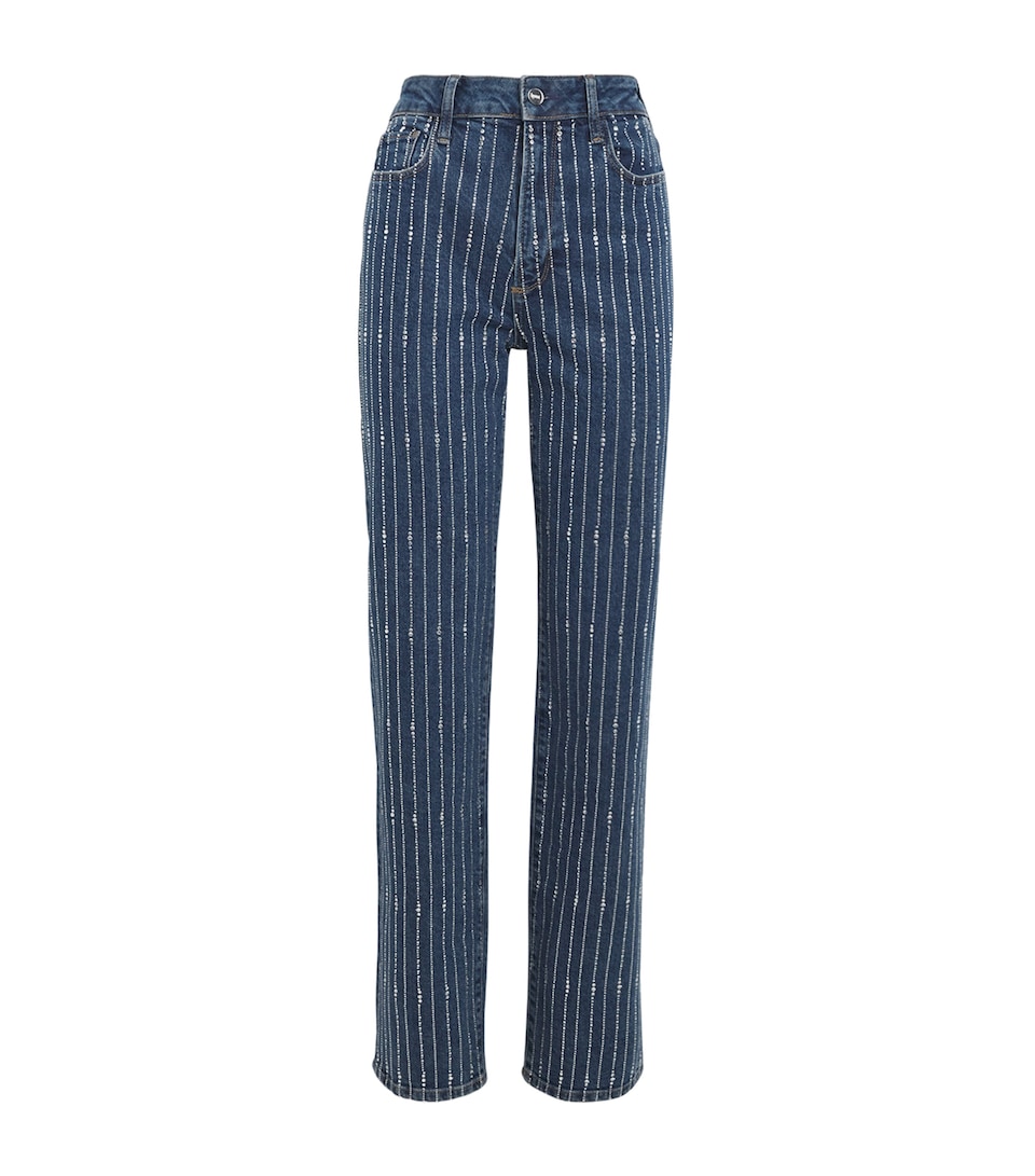 Embellished Stevie High-Rise Straight Jeans