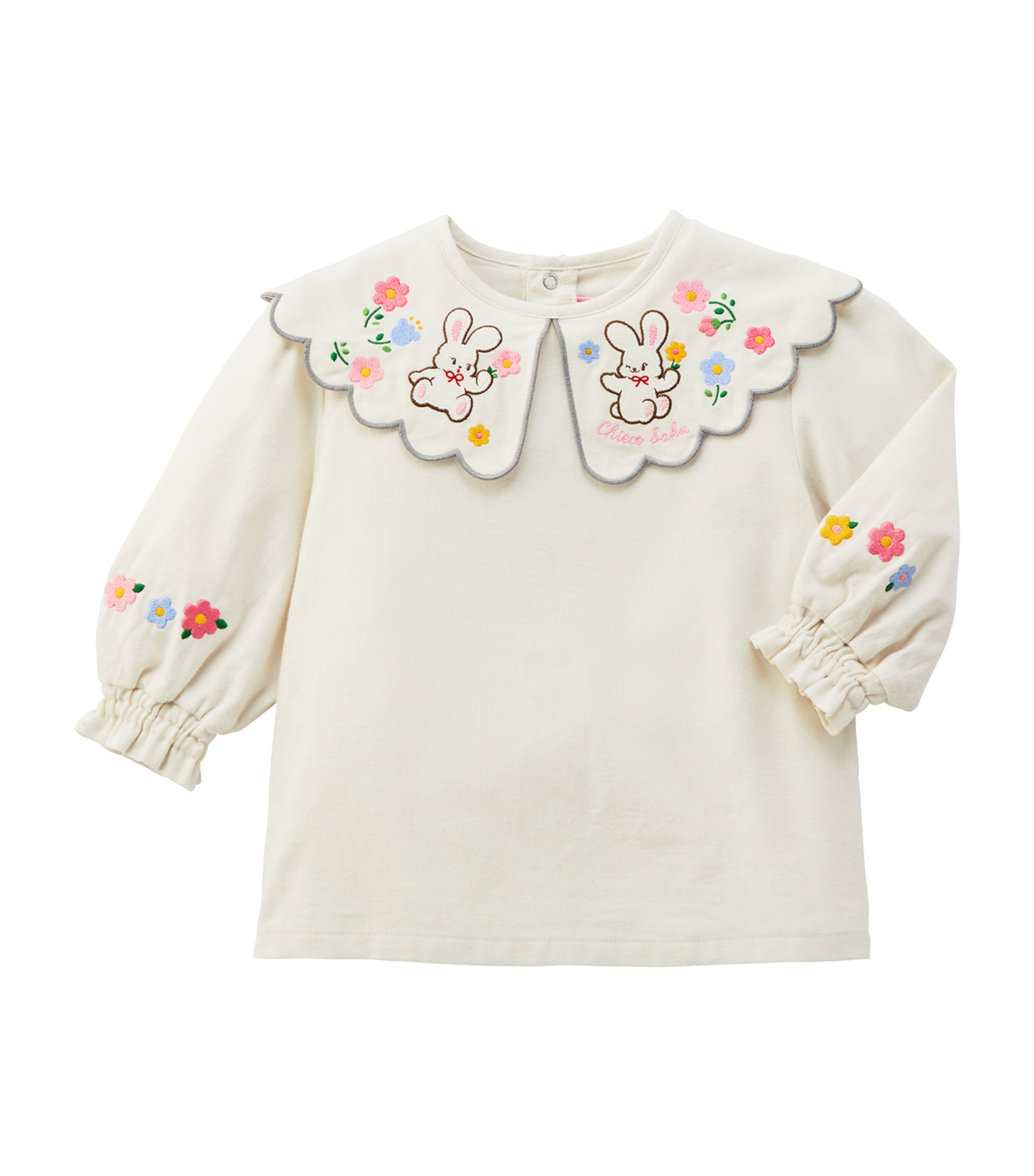 Miki House Cotton Embroidered Blouse (12 Months-5 Years)