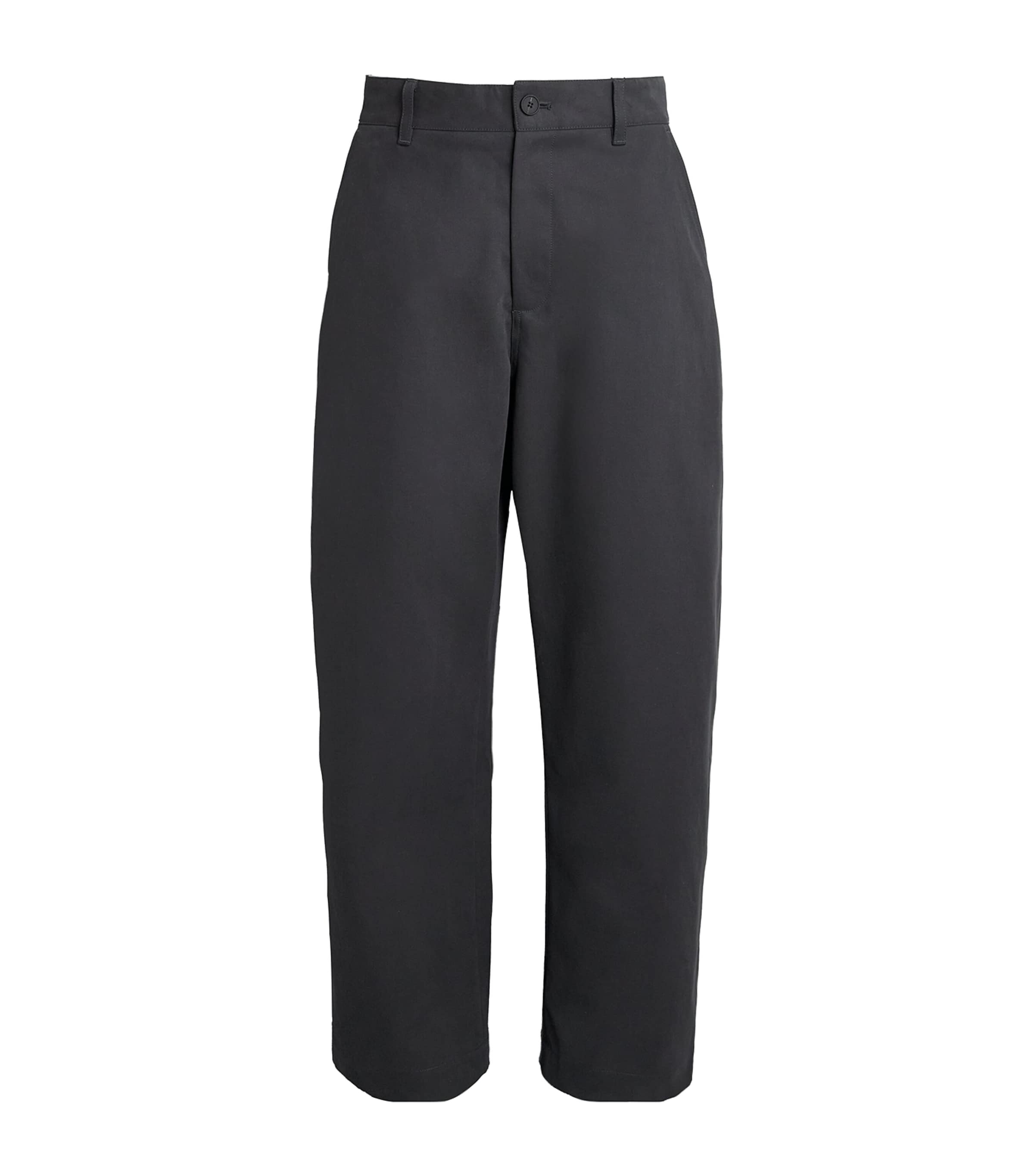Studio Nicholson Mens Cotton Barrel-Leg Trousers Ore