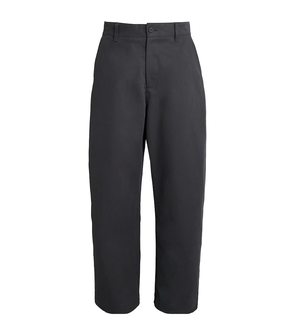 Studio Nicholson Mens Cotton Barrel-Leg Trousers Ore