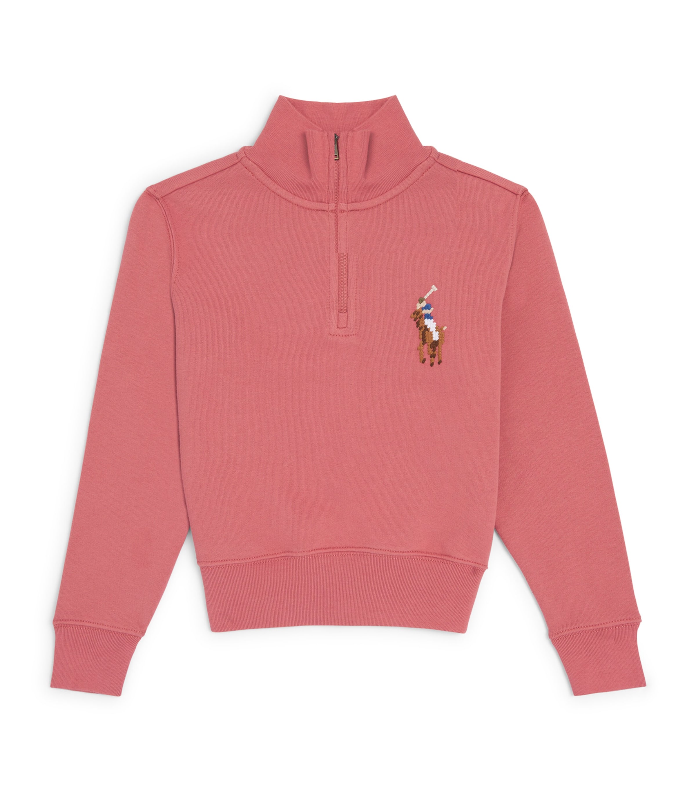 Ralph Lauren Kids Cotton Quarter-Zip Sweatshirt (6-14 Years) Canvas Pink