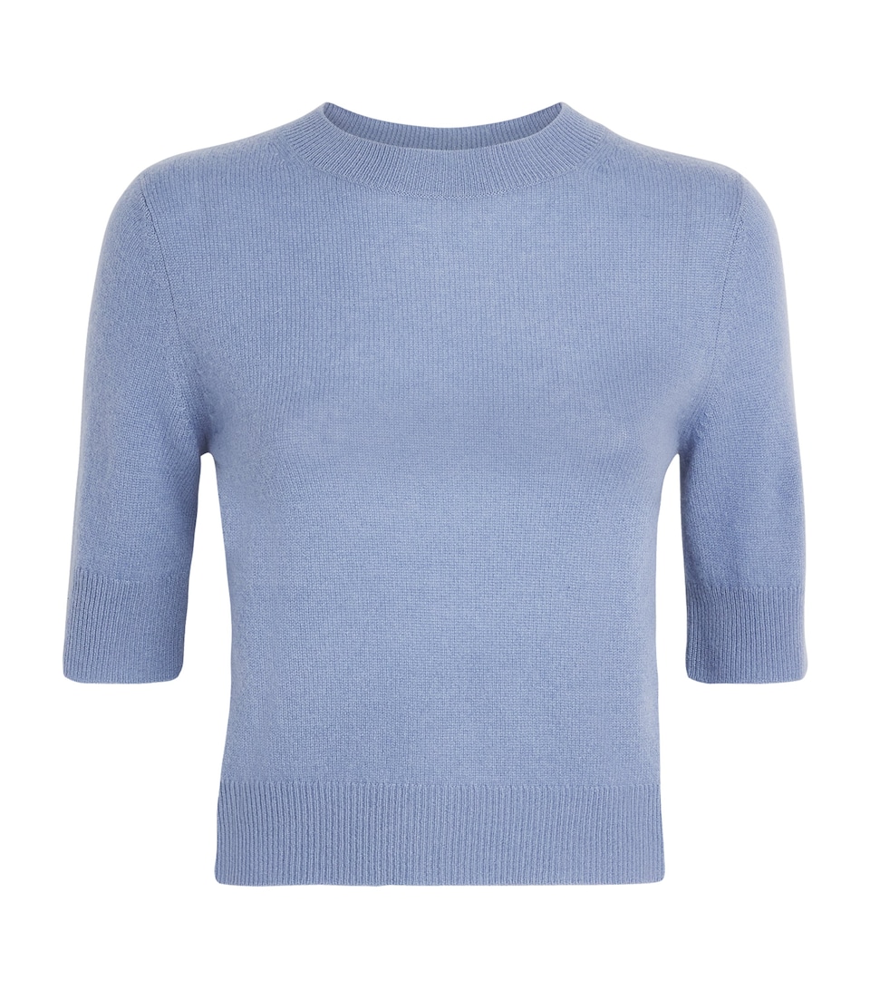 Le Kasha Womens Cashmere Short-Sleeve Chypre Sweater Ocean Blue