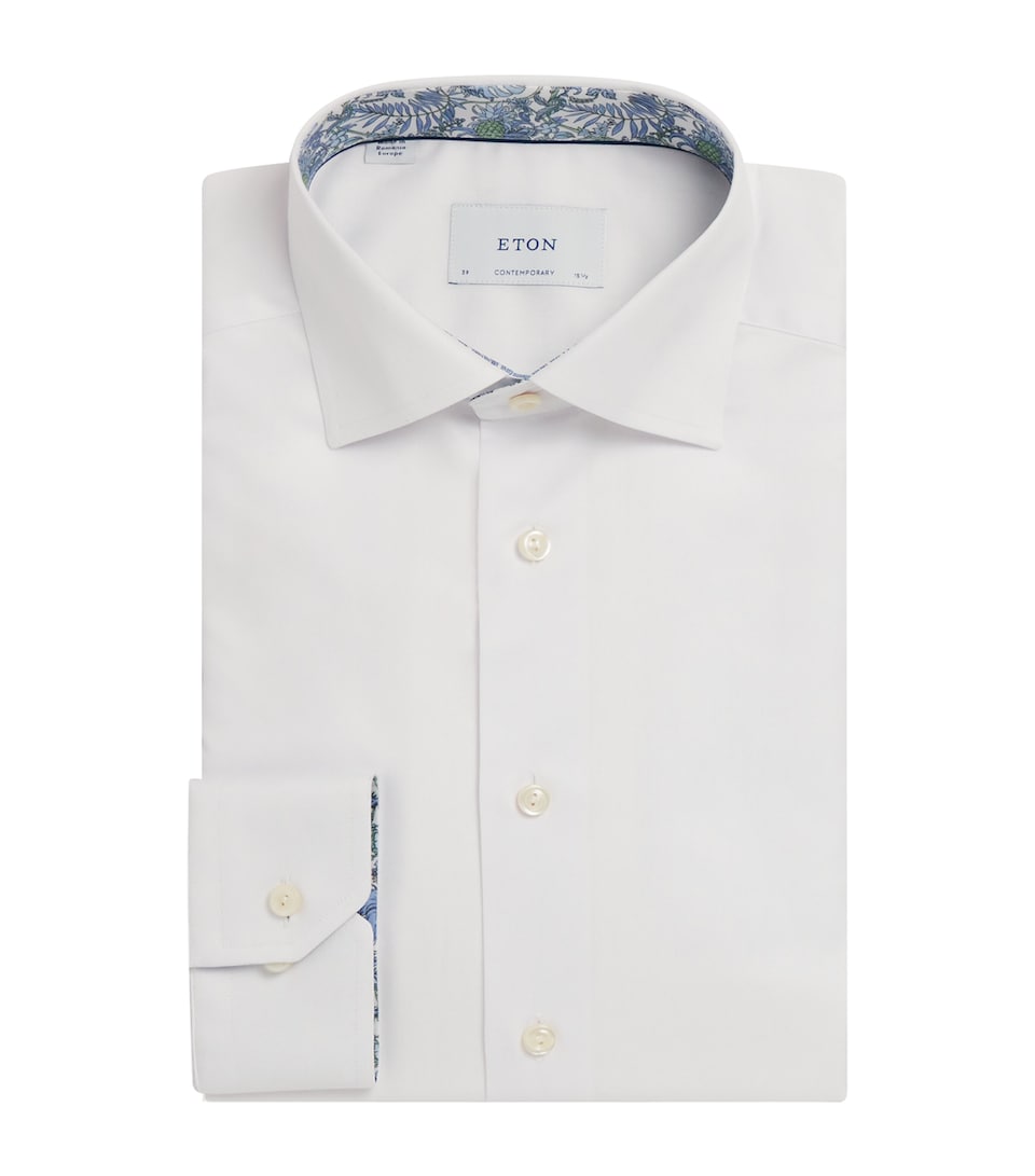 Signature Twill Floral-Trim Shirt