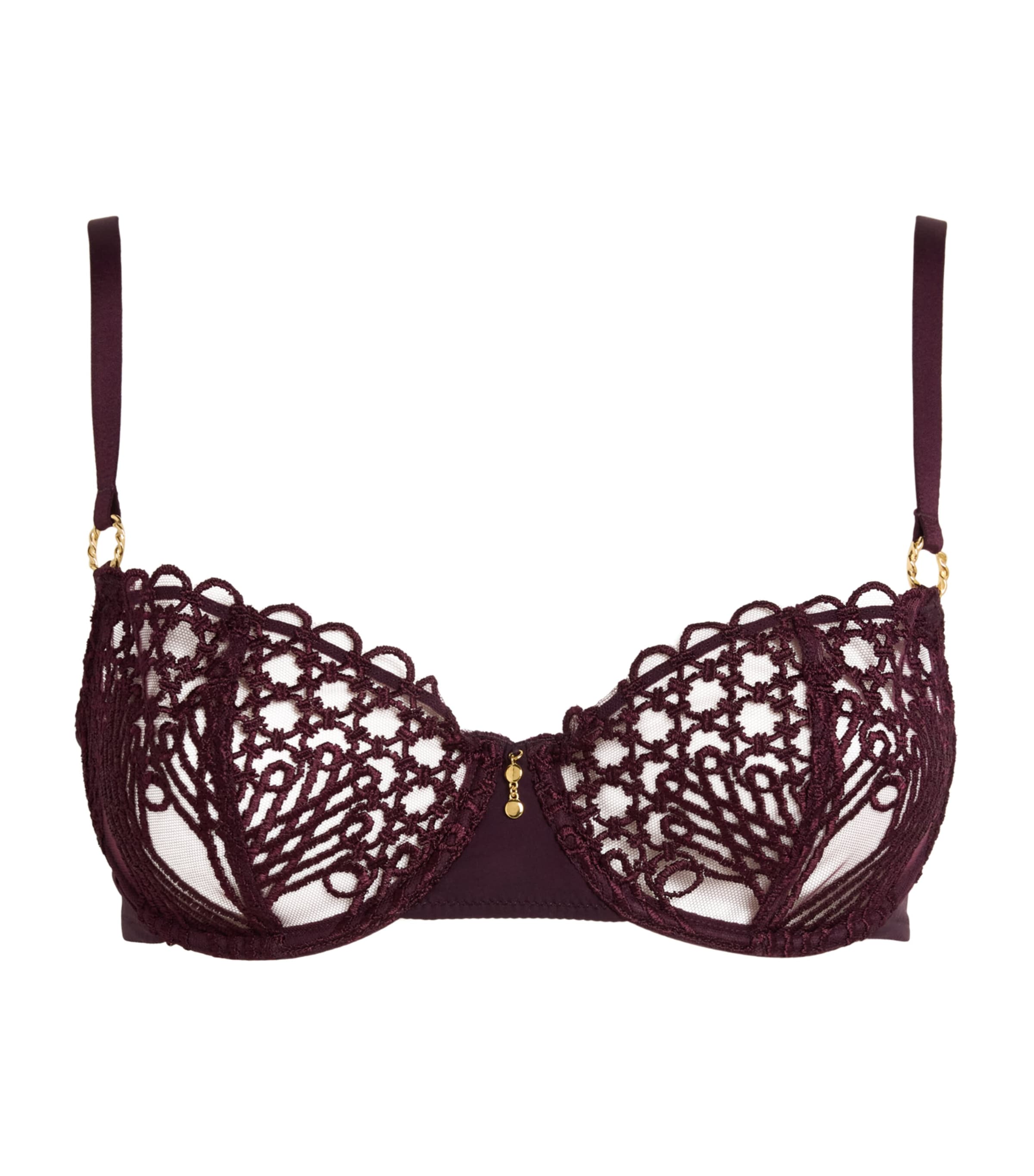 Aubade Womens Eloge du Désir Underwired Half-Cup Bra Deep Berry