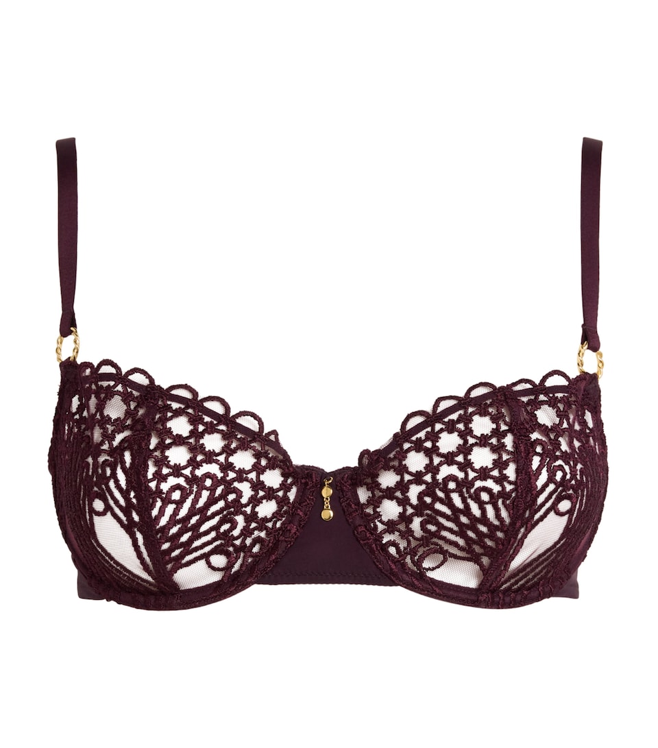Aubade Womens Eloge du Désir Underwired Half-Cup Bra Deep Berry