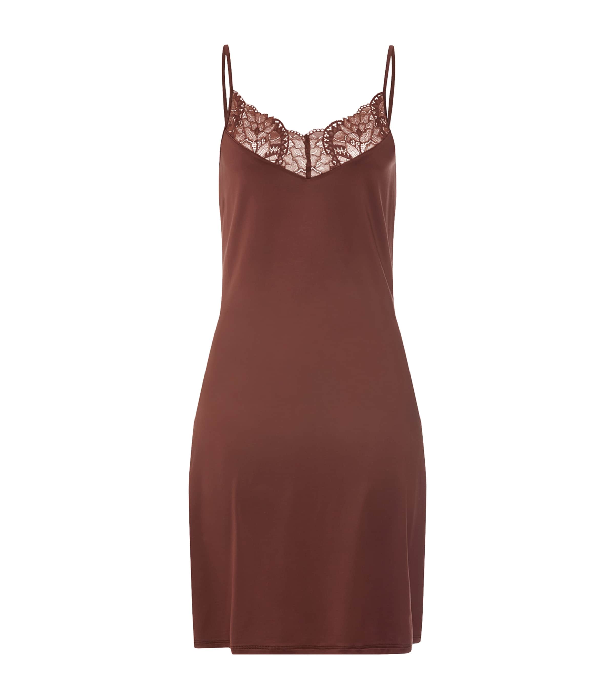 Hanro Womens Azelia Negligee Cinnamon