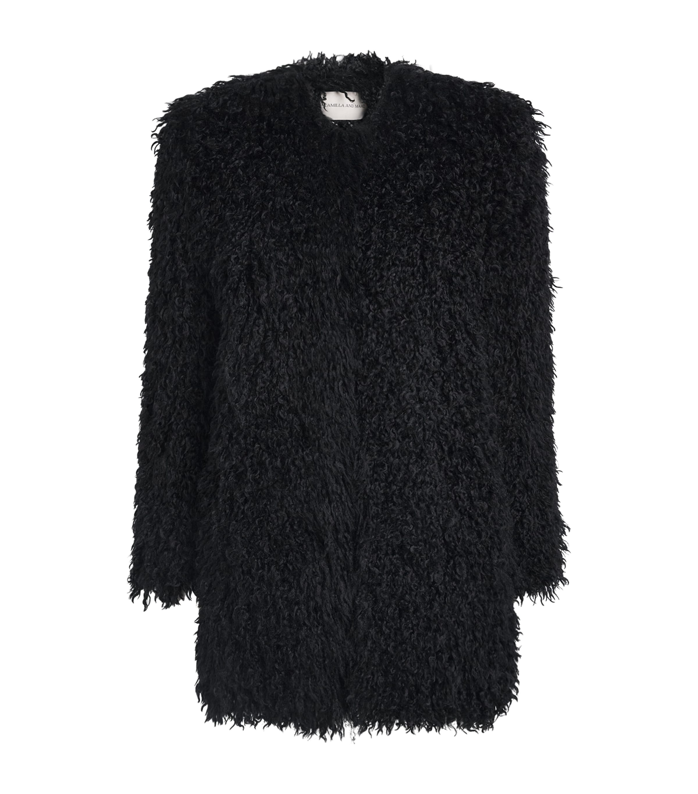 CAMILLA AND MARC Womens Faux Fur Renley Short Coat Dblk Black