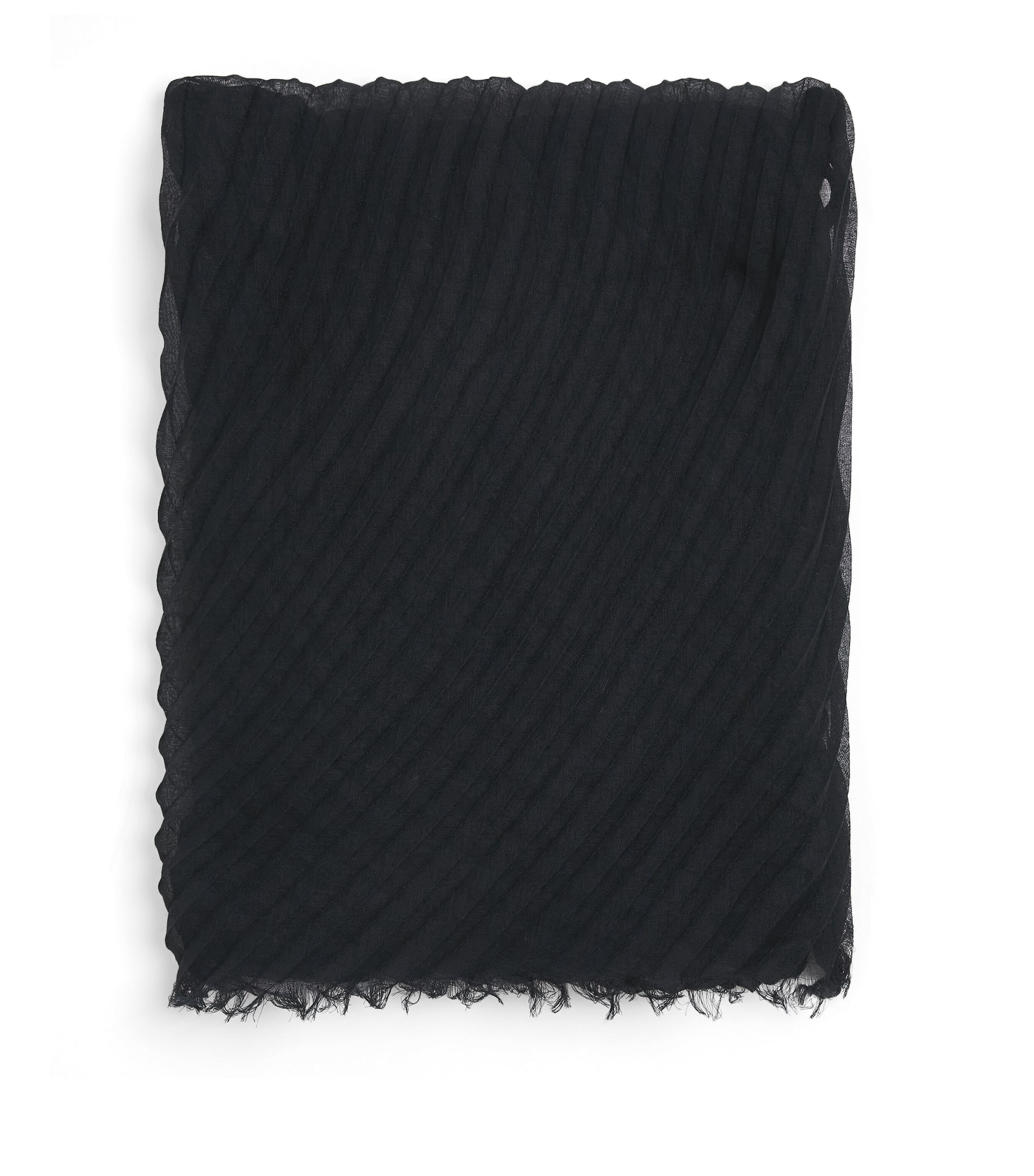 Issey Miyake Gradation Ramie Pleats Scarf Black Hued