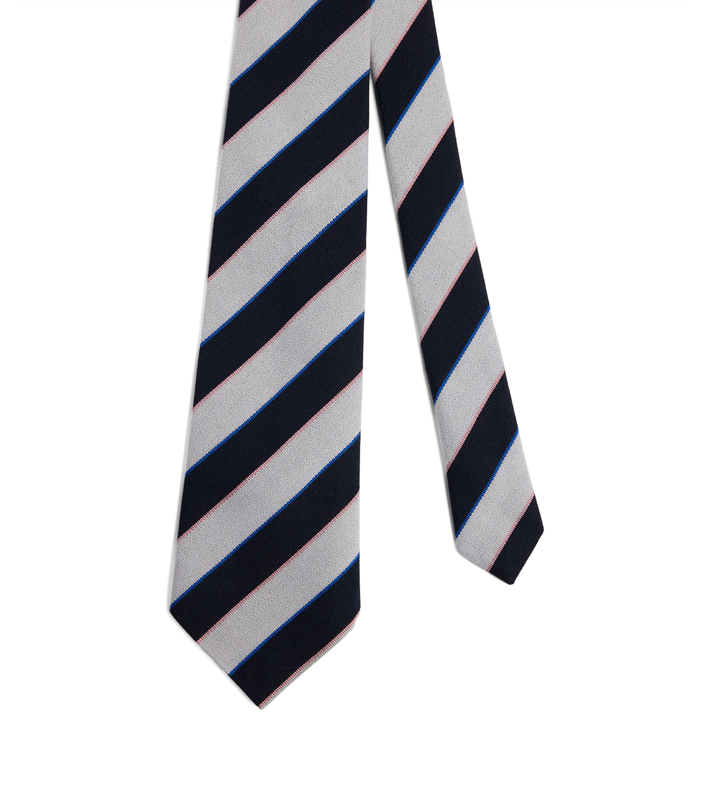 Dunhill Wool-Mulberry Silk Stripe Tie
