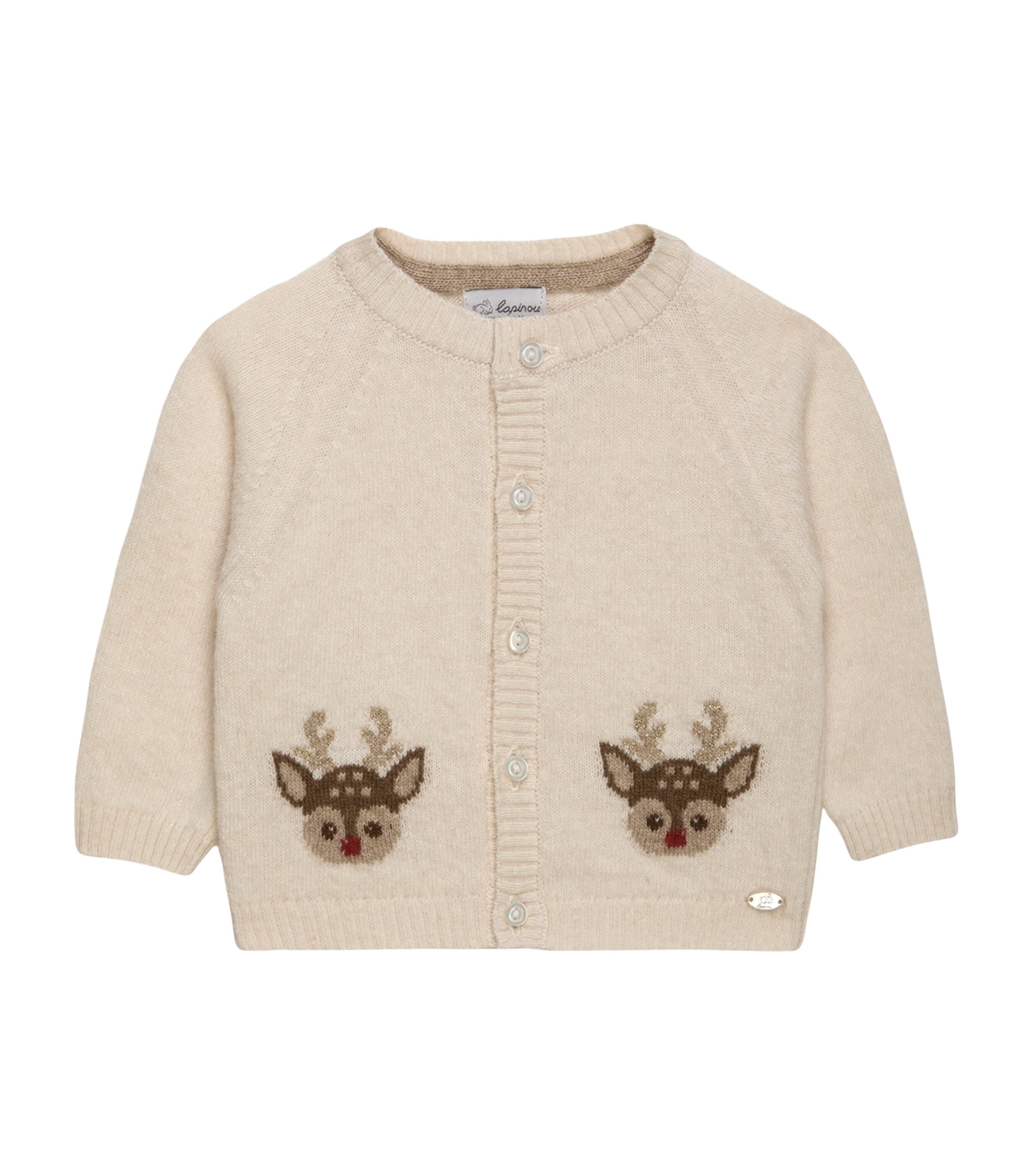 Trotters Merino-Cashmere Dasher Cardigan (Newborn-12 Months) White