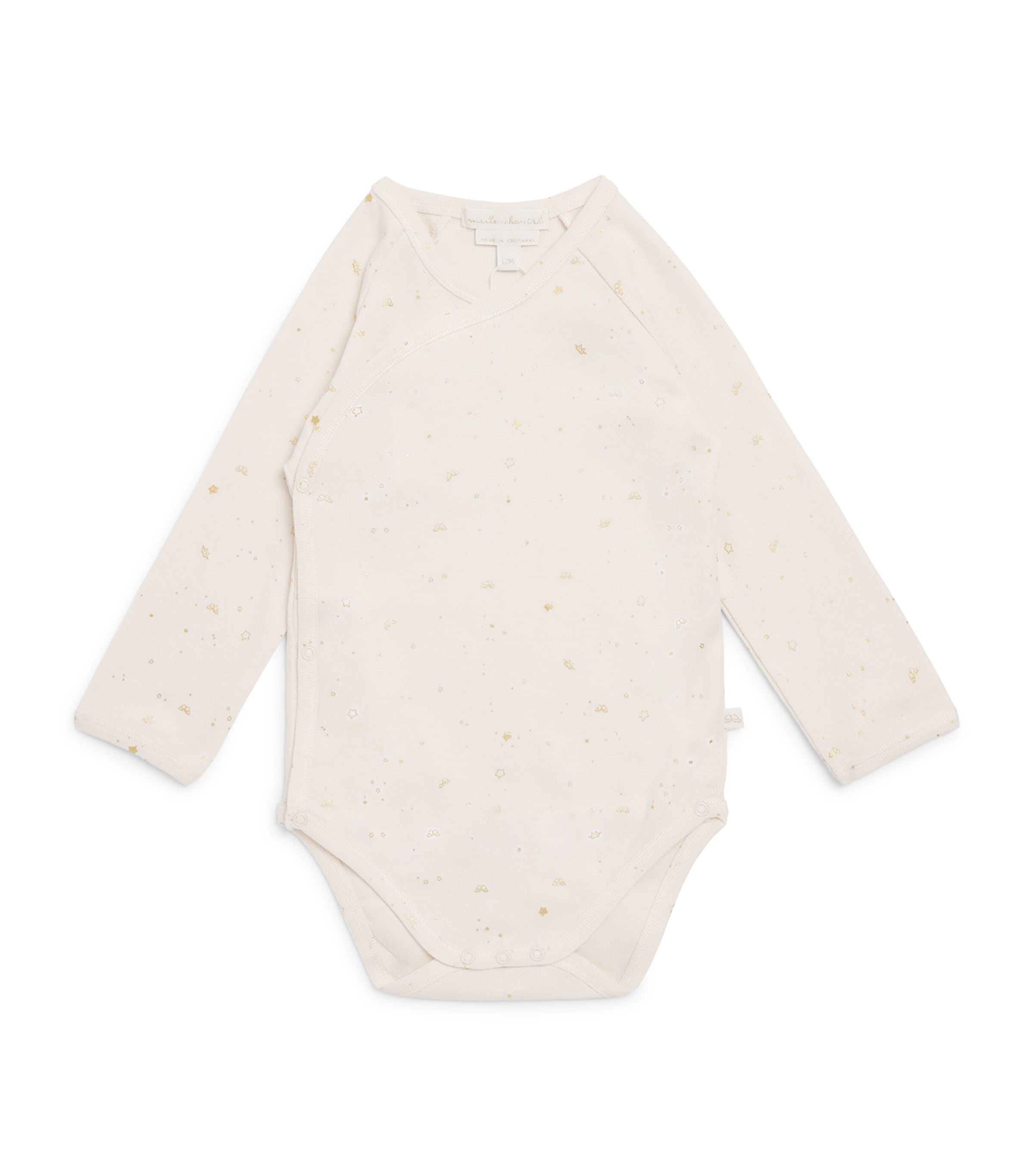 Marie-Chantal Star Print Bellamy Bodysuit (3-18 Months) Natural/gold