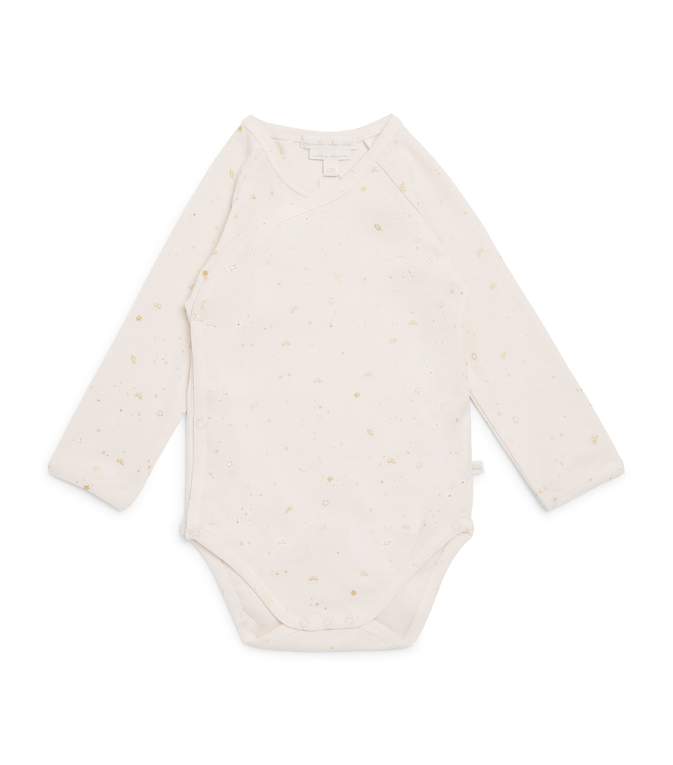 Marie-Chantal Star Print Bellamy Bodysuit (3-18 Months) Natural/gold