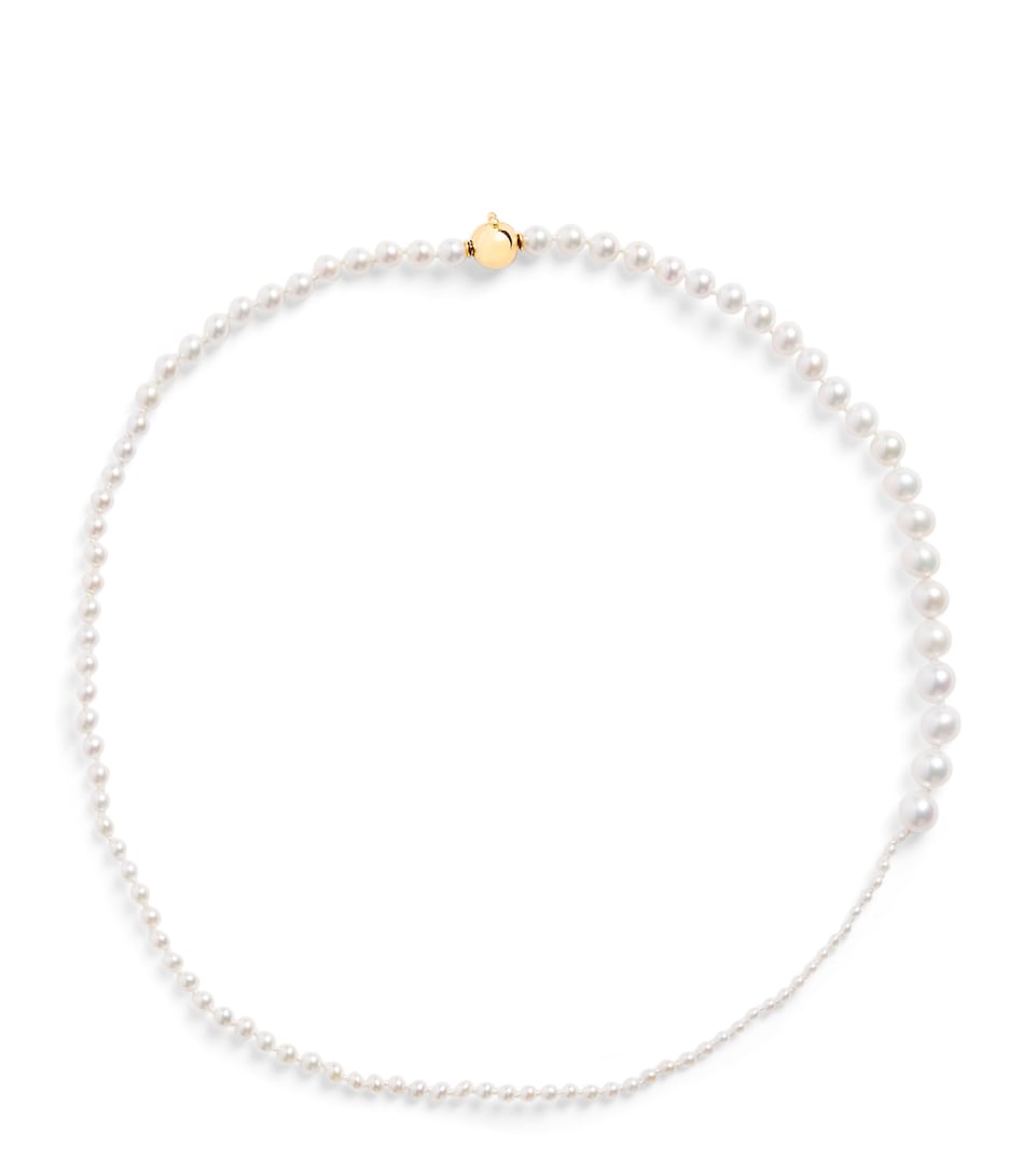 Petite Yellow Gold and Pearl Peggy Necklace