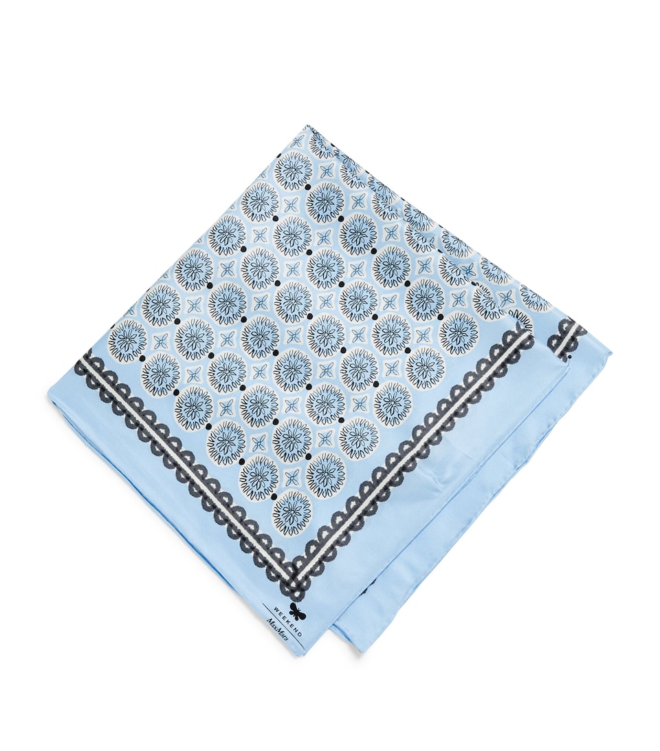 Silk Geometric Print Square Scarf